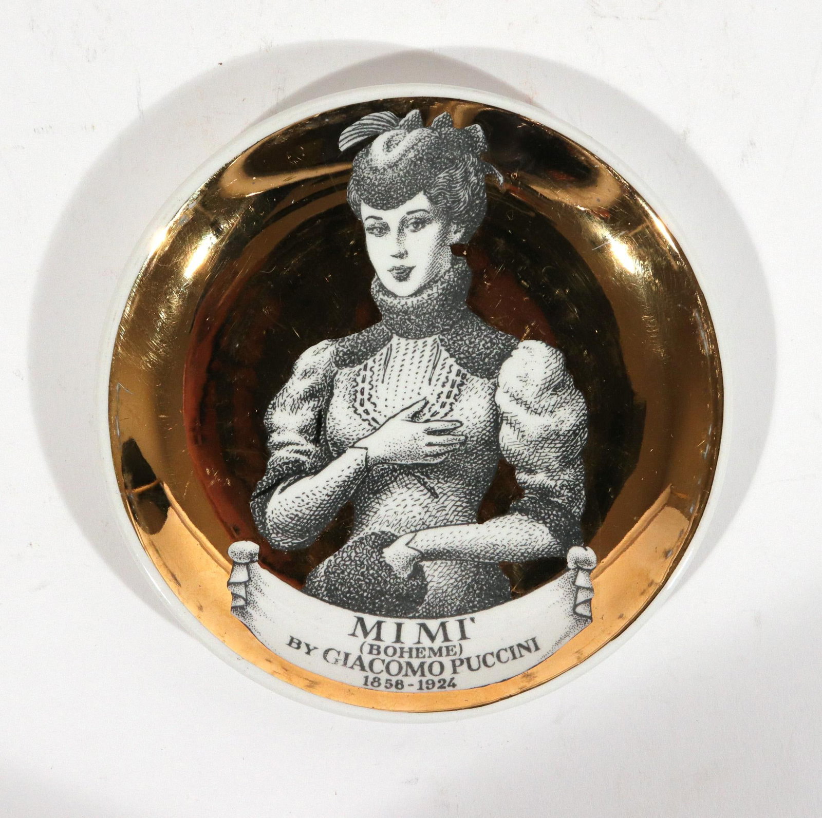 Piero Fornasetti "Melodramma" Ceramic Coasters: A Series of Dramatic Opera Characters - 3