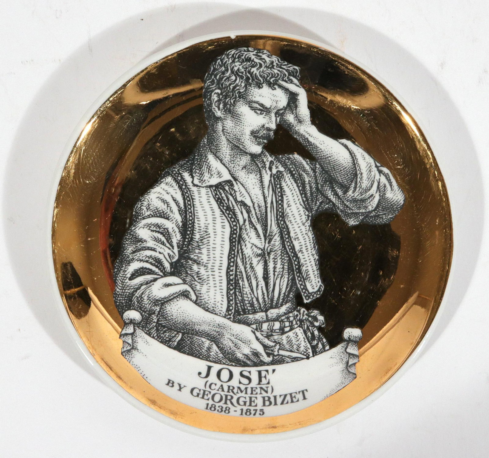 Piero Fornasetti "Melodramma" Ceramic Coasters: A Series of Dramatic Opera Characters - 7
