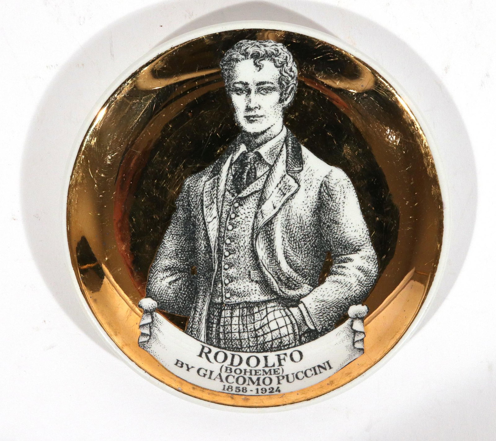 Piero Fornasetti "Melodramma" Ceramic Coasters: A Series of Dramatic Opera Characters - 9