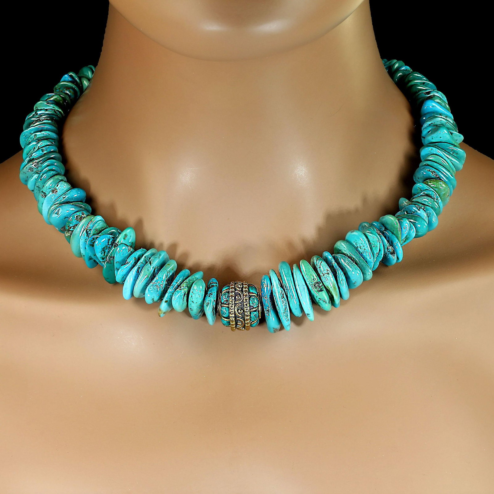 Ajd 19 Inch Sleeping Beauty Turquoise Gently Graduated Necklace - 2