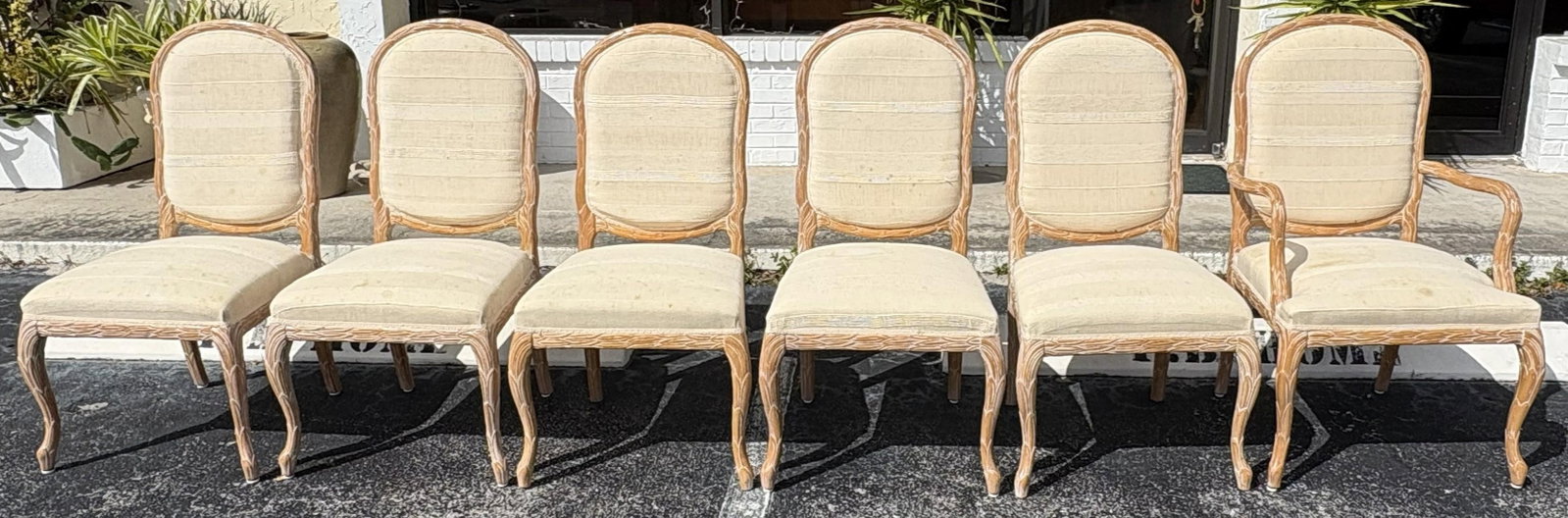 Vintage Italian Wheat Sheath Dining Chairs by Chateau d'Ax- Set of 6 - 2