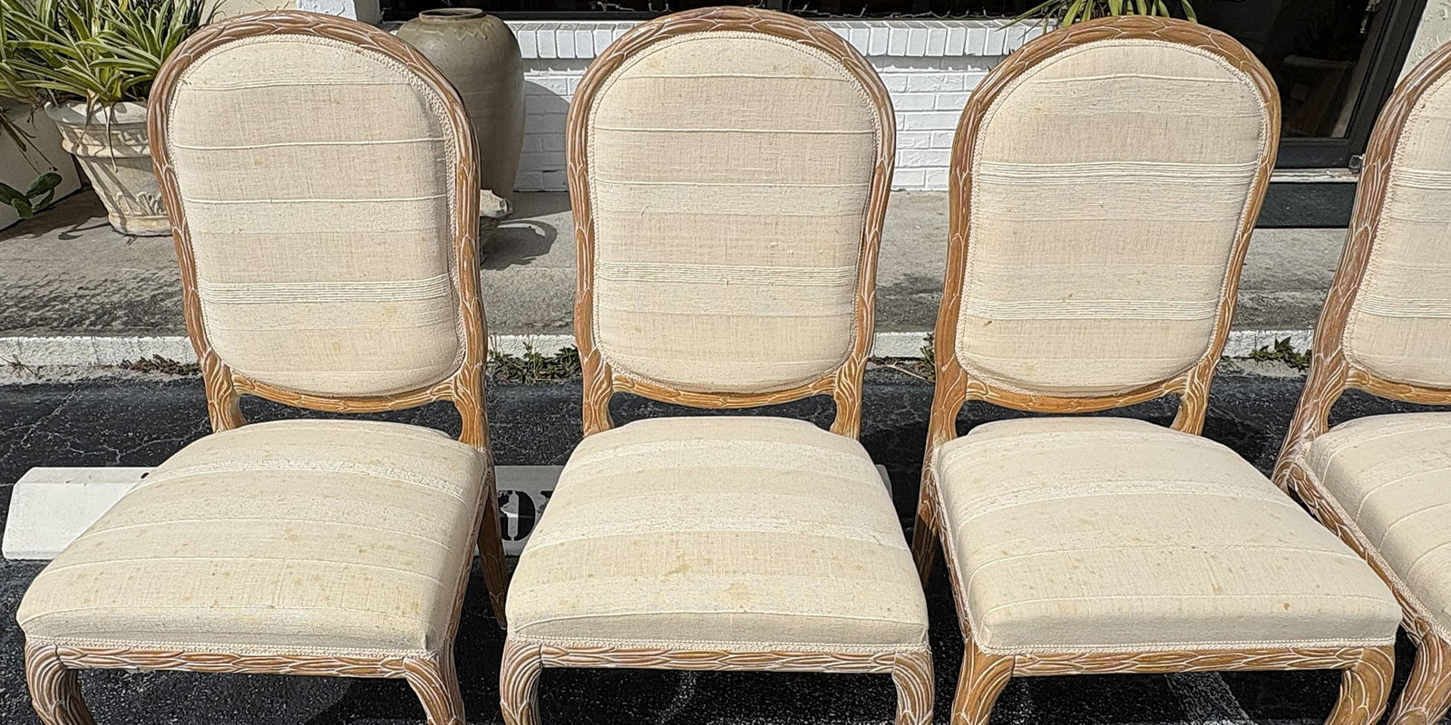 Vintage Italian Wheat Sheath Dining Chairs by Chateau d'Ax- Set of 6 - 7