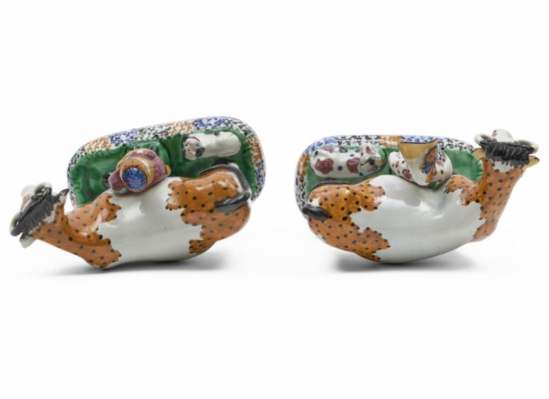 Yorkshire Prattware Figures of Cows With Attendants - 8