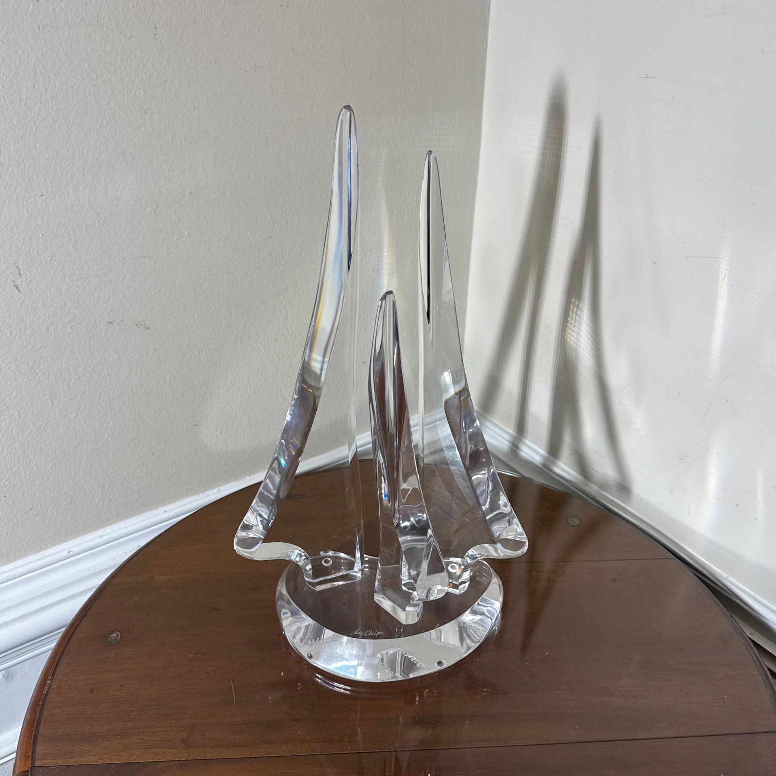 Vintage Abstract Lucite Sculpture Signed - 2