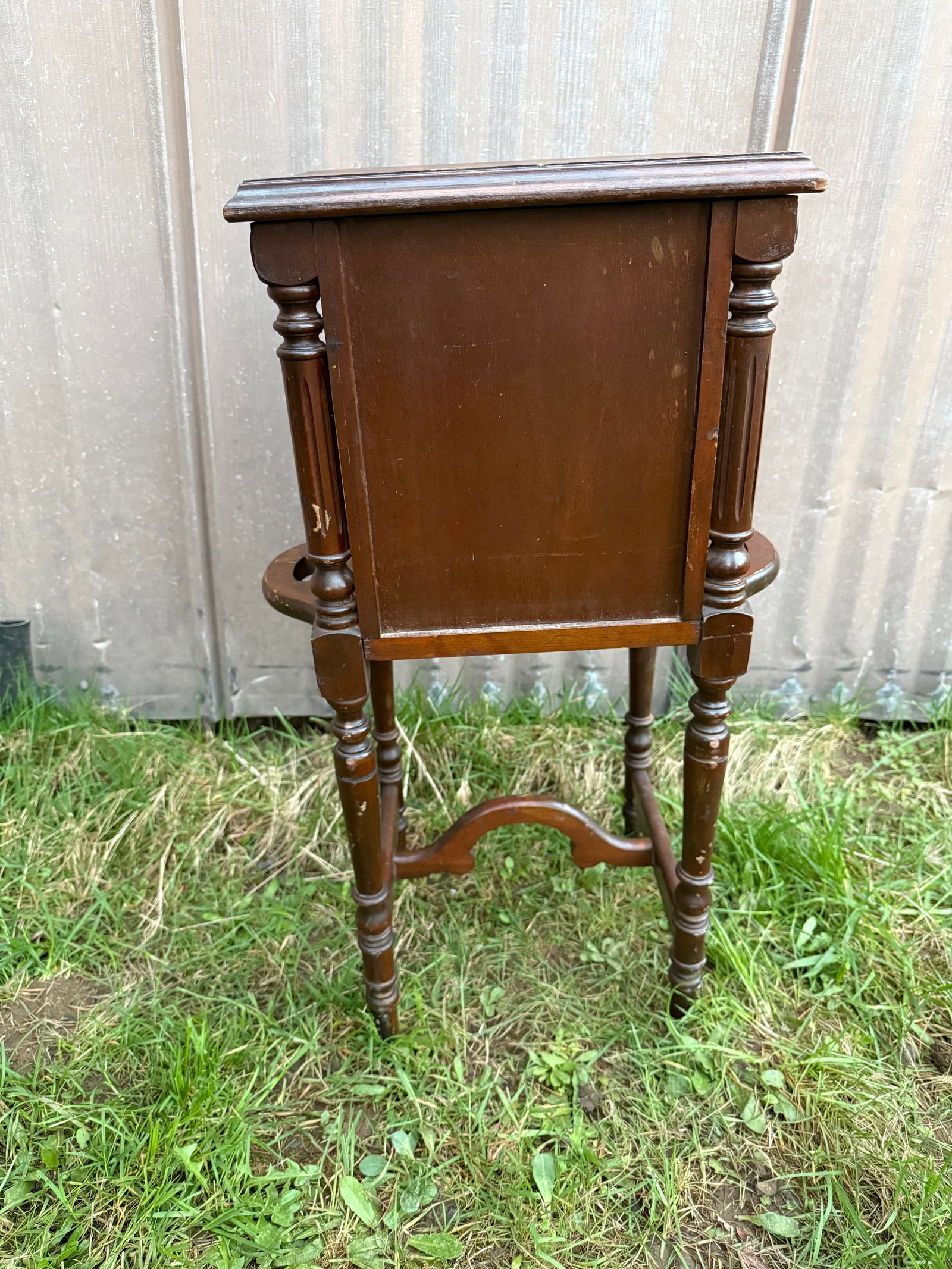 Antique Smoking Stand With Copper Lined Humidor - 6
