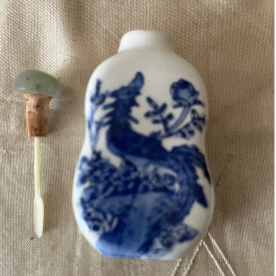 Vintage Chinese Snuff Bottles - Inside Painted Glass & Porcelain - Set of 5 - 3