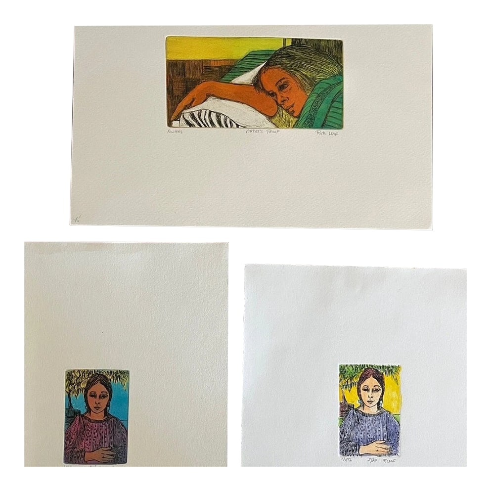 Mid 20th Century Ruth Leaf Signed Etching Collection: Aware, Lisa, & Nita - Set of 3 (1 of 9)