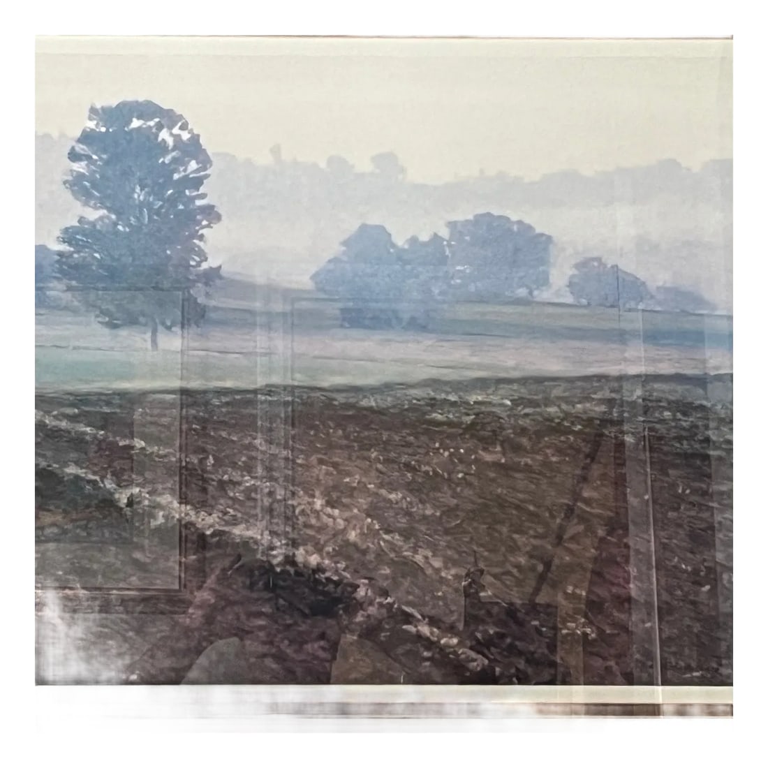 Large Signed Kent Lovelace "Winter Hillside" Lithograph Designer Frame 36x34: This is a stunning, large-scale work by the renowned late American artist Kent Lovelace (1953-2017). Titled "Winter Hillside," this piece exemplifies Lovelace's mastery of "Atmospheric Impressionism,"