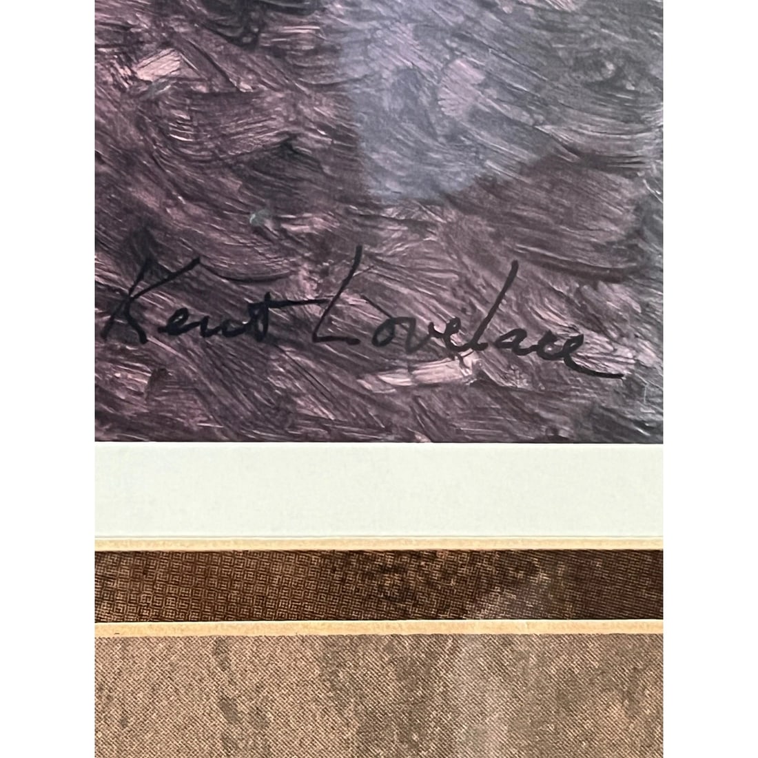 Large Signed Kent Lovelace "Winter Hillside" Lithograph Designer Frame 36x34 - 7