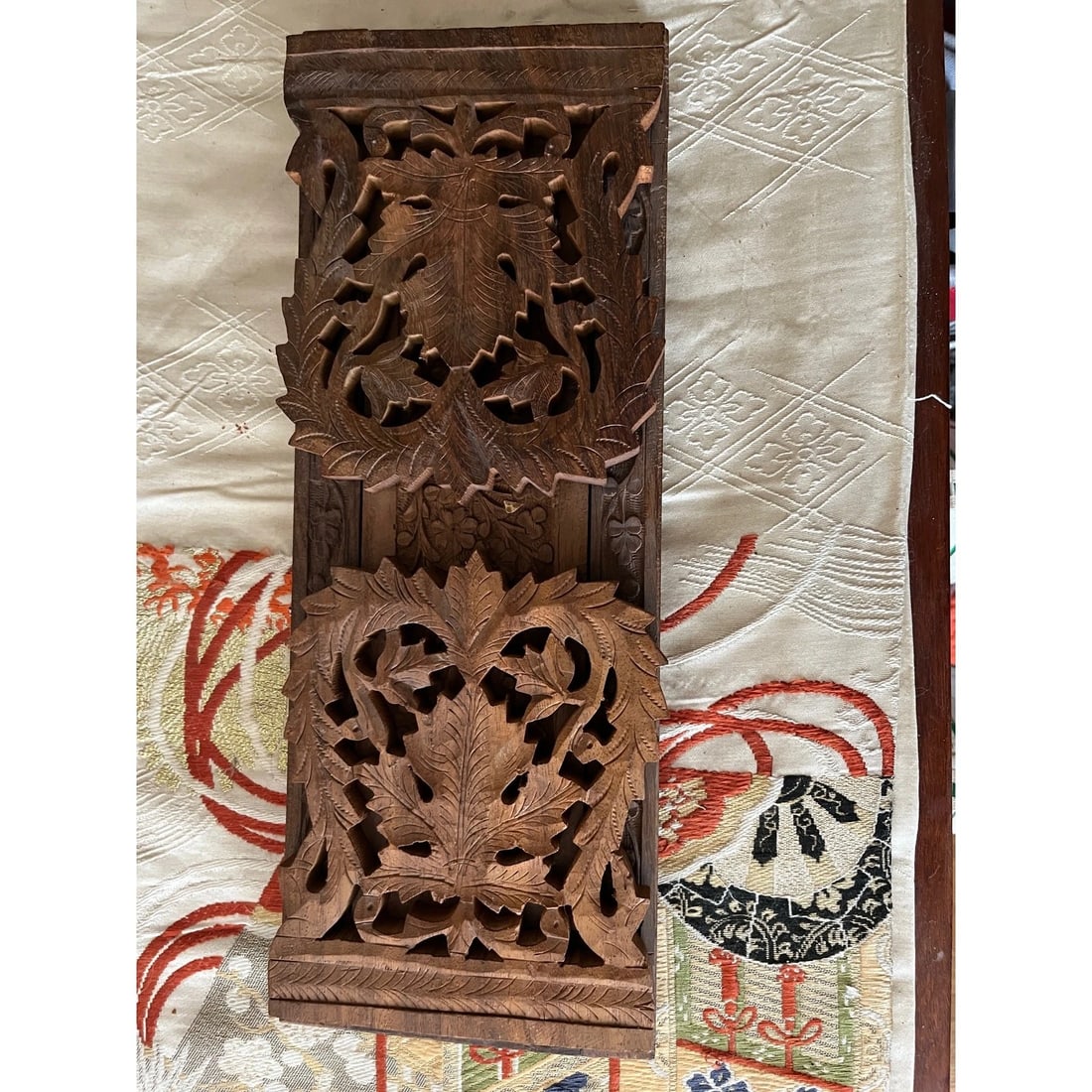 Vintage Hand Carved Wood Desk Set Abacus Expanding Book Rack Letter Opener - Set of 5 - 3