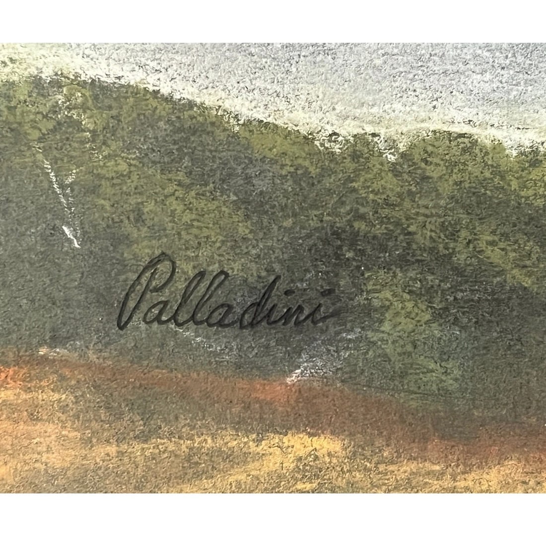 Late 20th Century David Palladini Original Landscape Painting - Dramatic Clouds & Trees 34x28 - 7