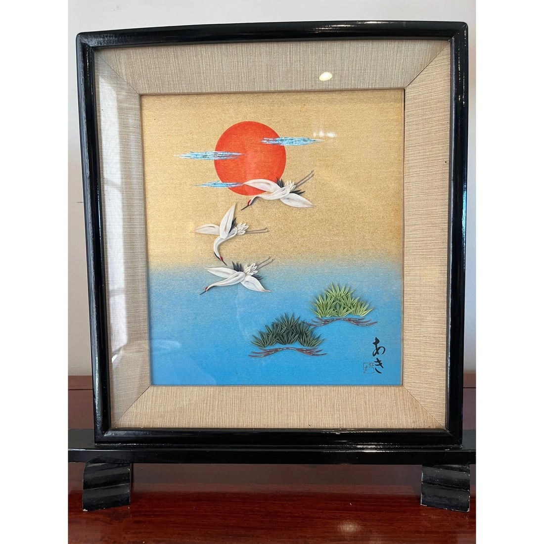 Vintage Japanese Oshie 3D Relief Art ââ‚¬" Large 15x15 Signed- A Pair - 7