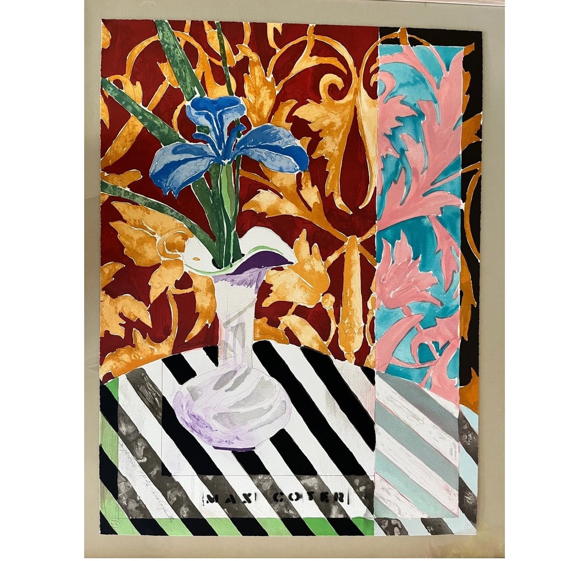 Late 20th Century Max Coyer "Single Iris" 1988 Signed Printer's Proof PP 2/6 Large 30x22 - 7