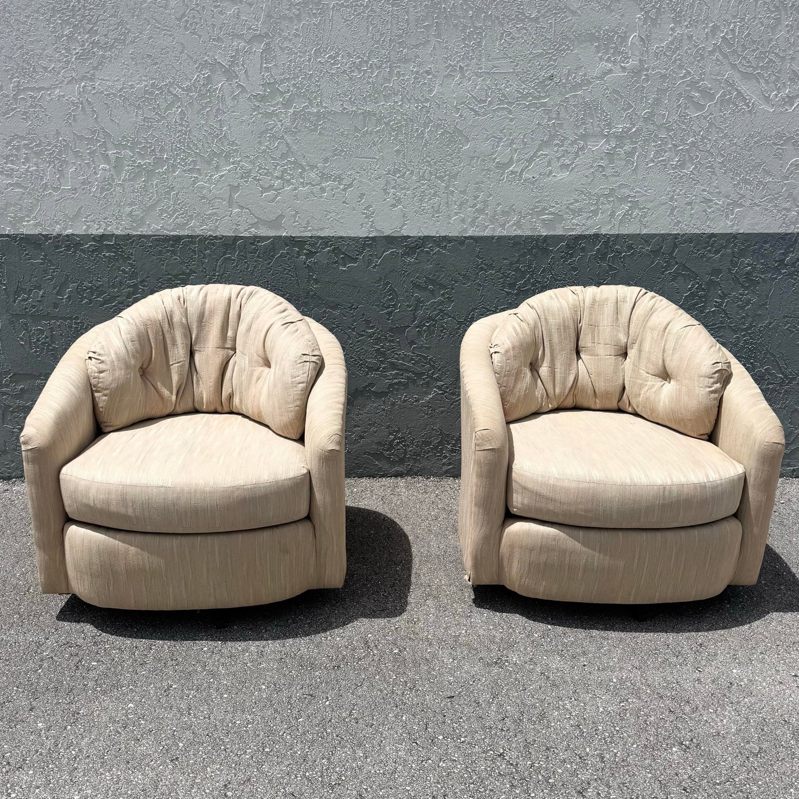 Postmodern Swivel Barrell Chairs by Best Chairs - A Pair - 2