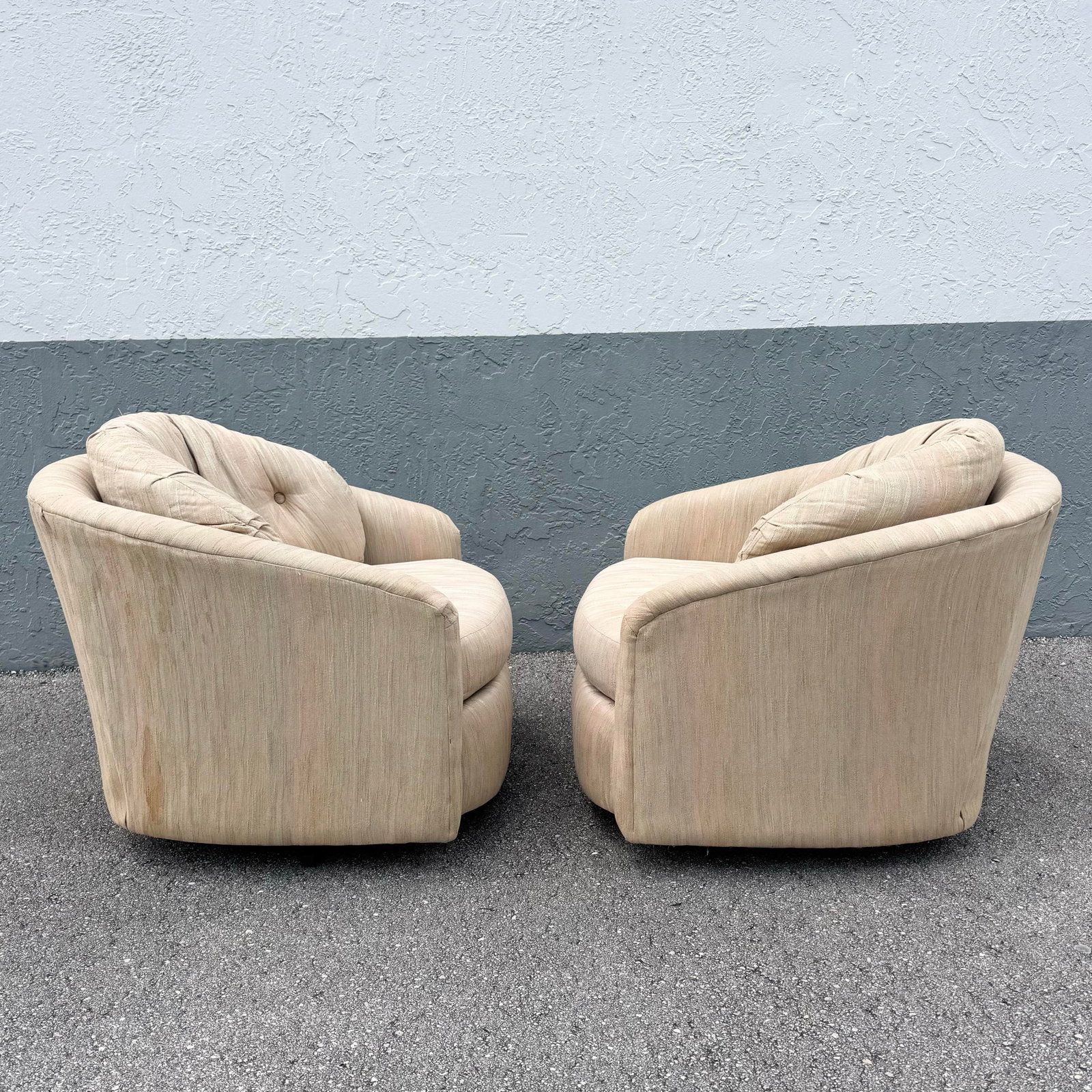 Postmodern Swivel Barrell Chairs by Best Chairs - A Pair - 3