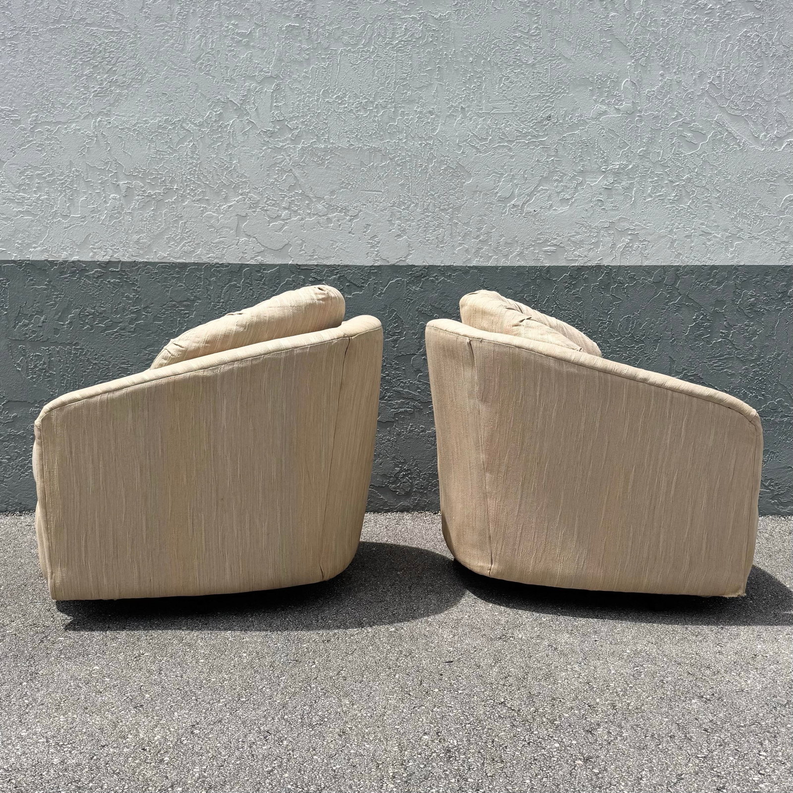 Postmodern Swivel Barrell Chairs by Best Chairs - A Pair - 4