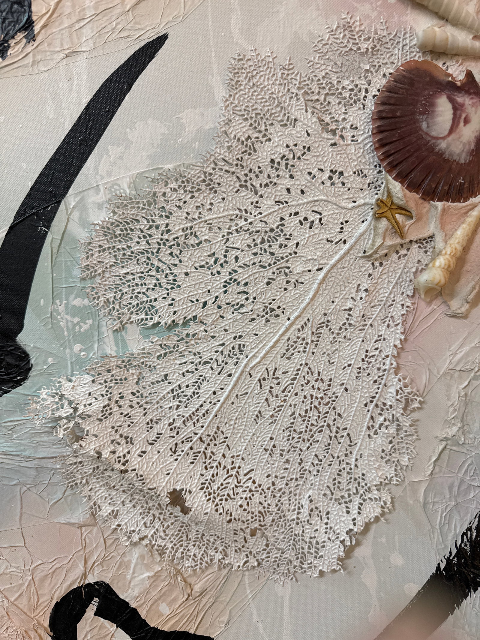 Peter Keil Unique Abstract Sea Shell Lady Canvas - 7