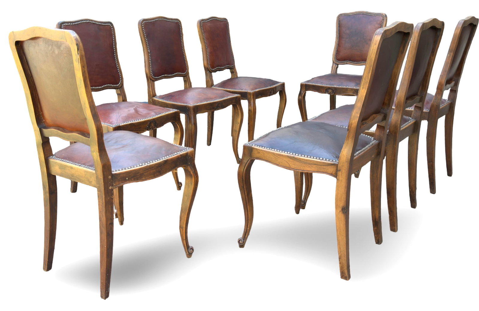 Elegant Set of Eight French Louis XV Antique Dining Chairs From the Late 1800s - 2