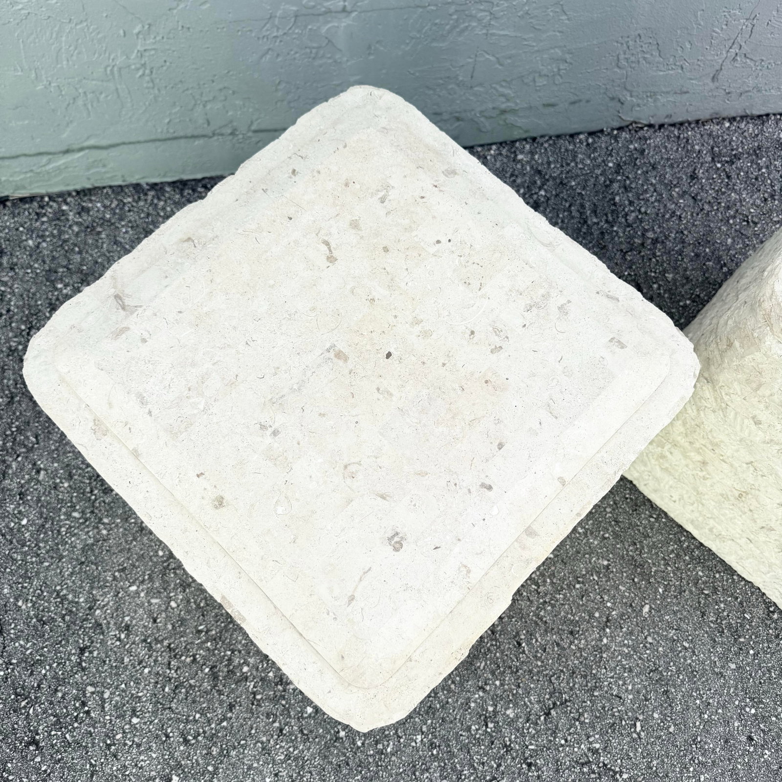 Postmodern Tessellated Stone Swivel Top Side Table With Storage - A Pair - 7
