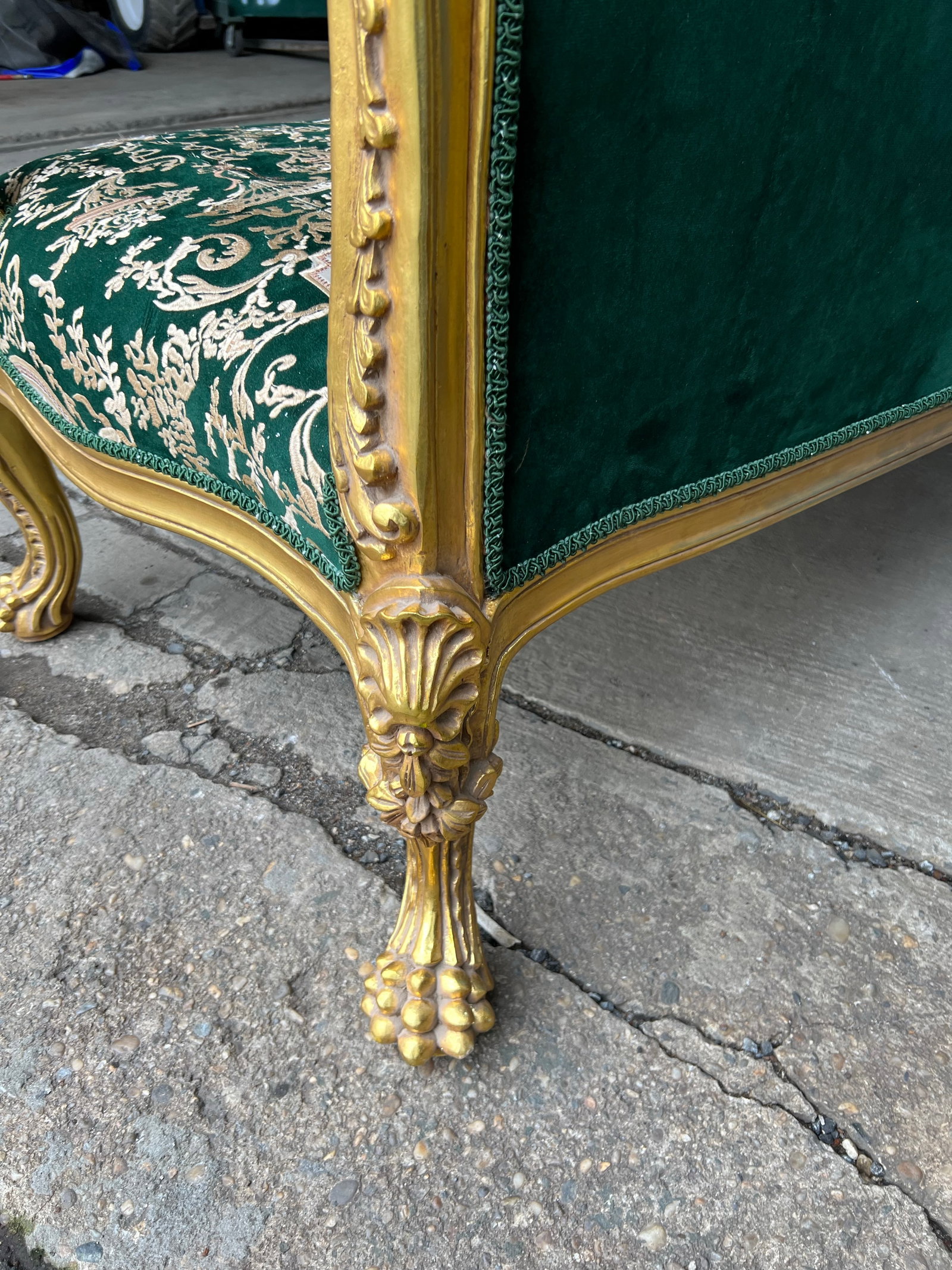 Throne Sofa Settee Love Seat in Gold Leaf - 10
