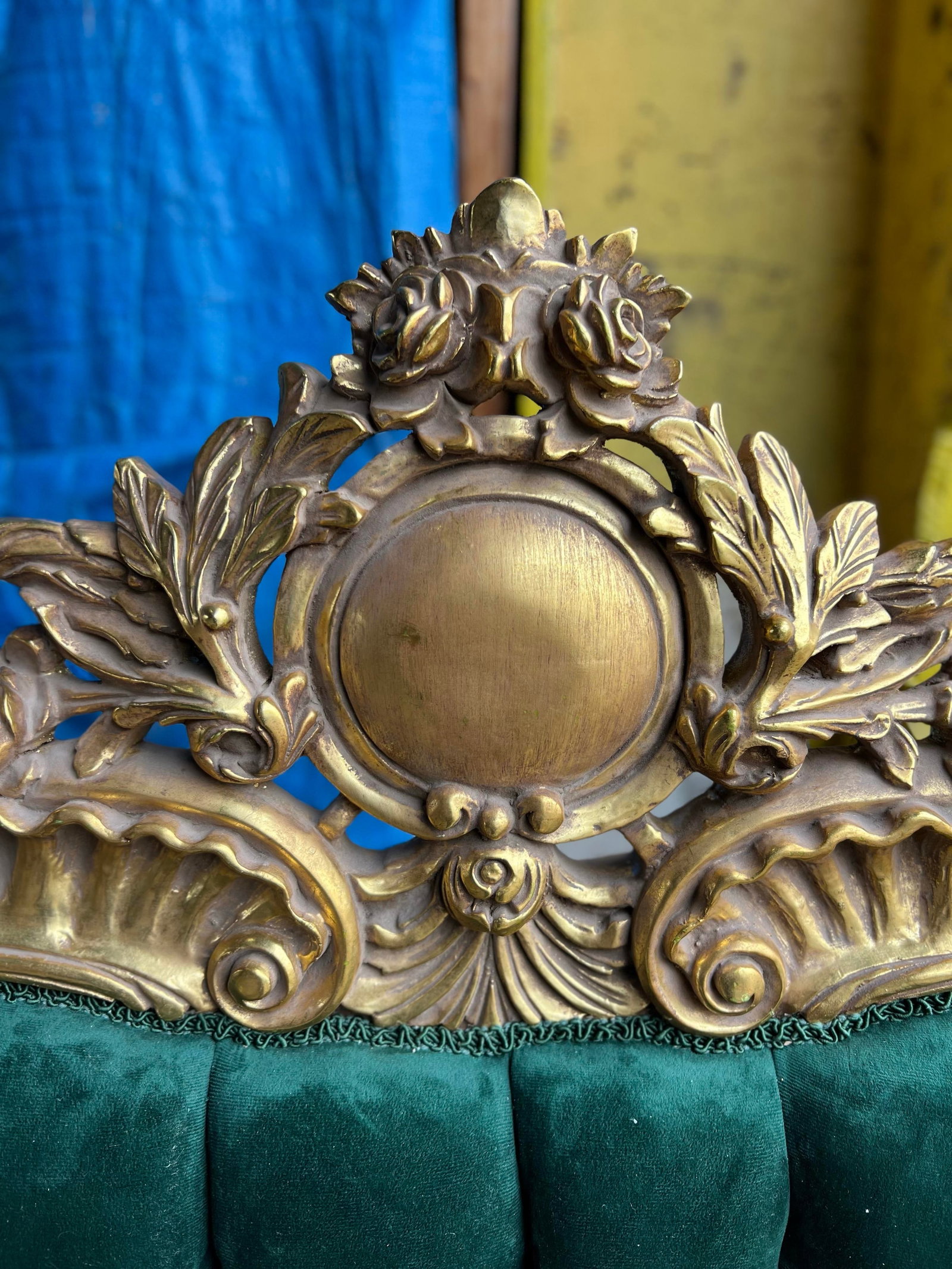 Throne Sofa Settee Love Seat in Gold Leaf - 6