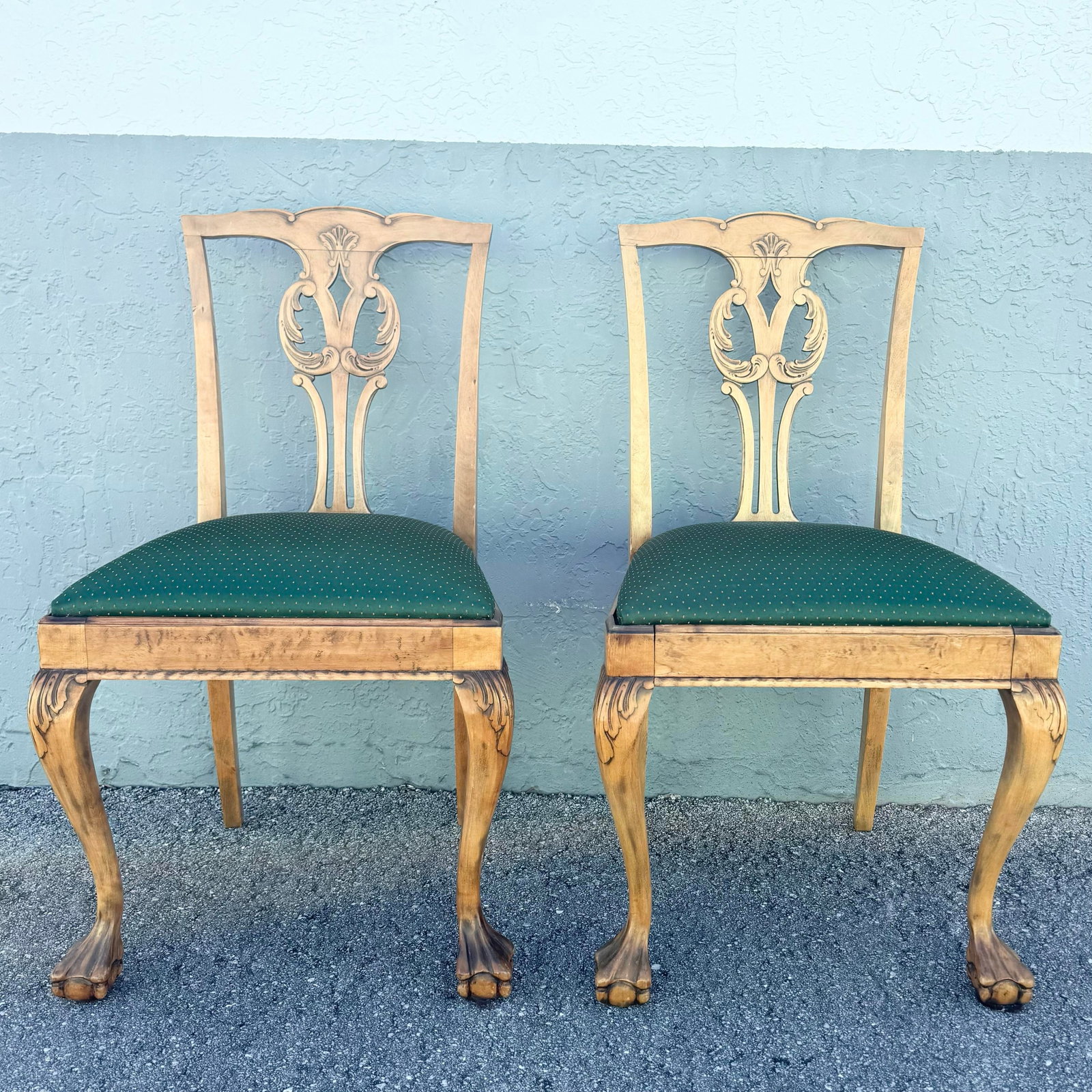 Vintage Chippendale Style Ball in Claw Dining Chairs - Set of 4 - 4