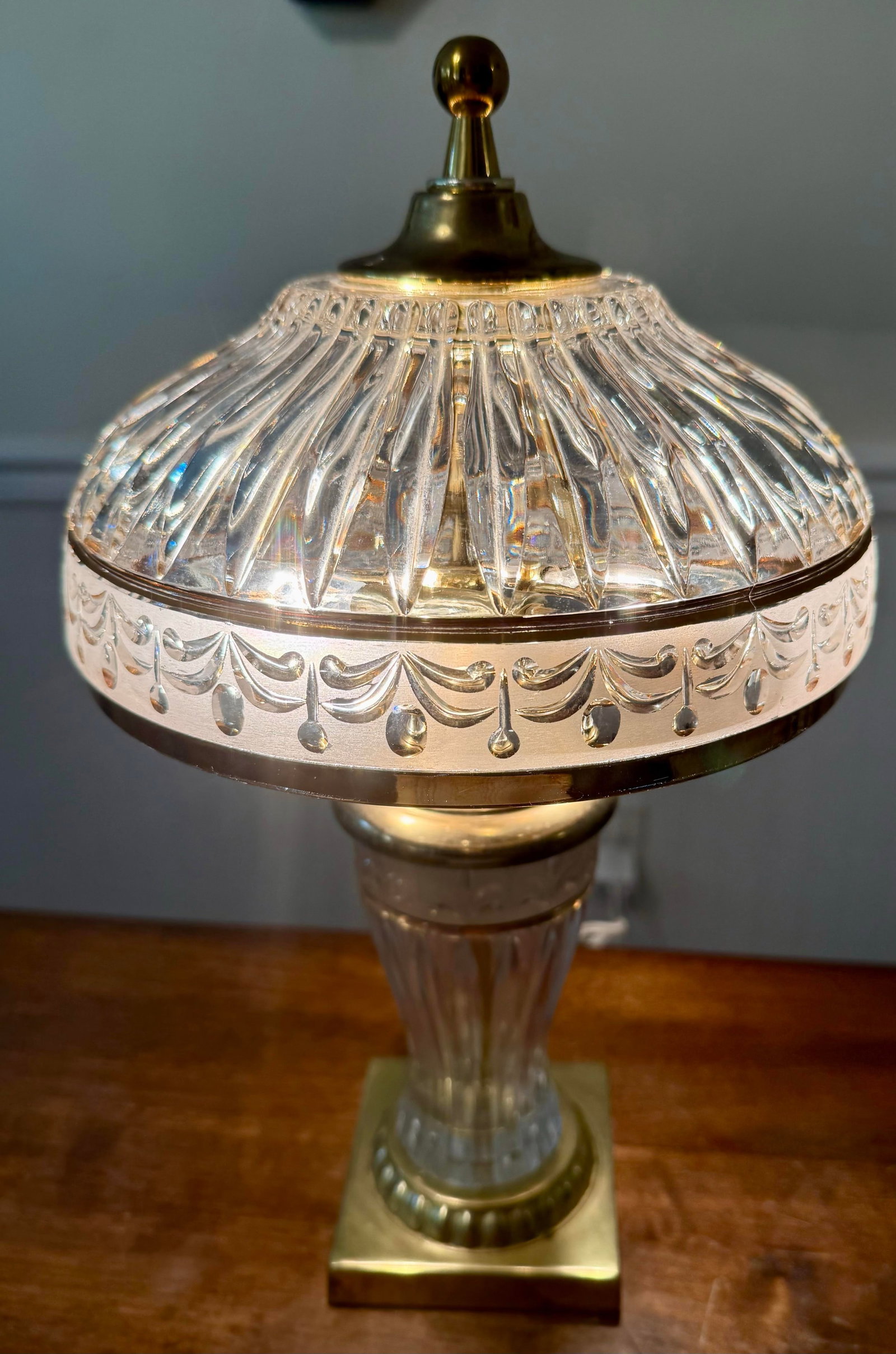 Crystal Hollywood Regency Boudoir Lamp - 6