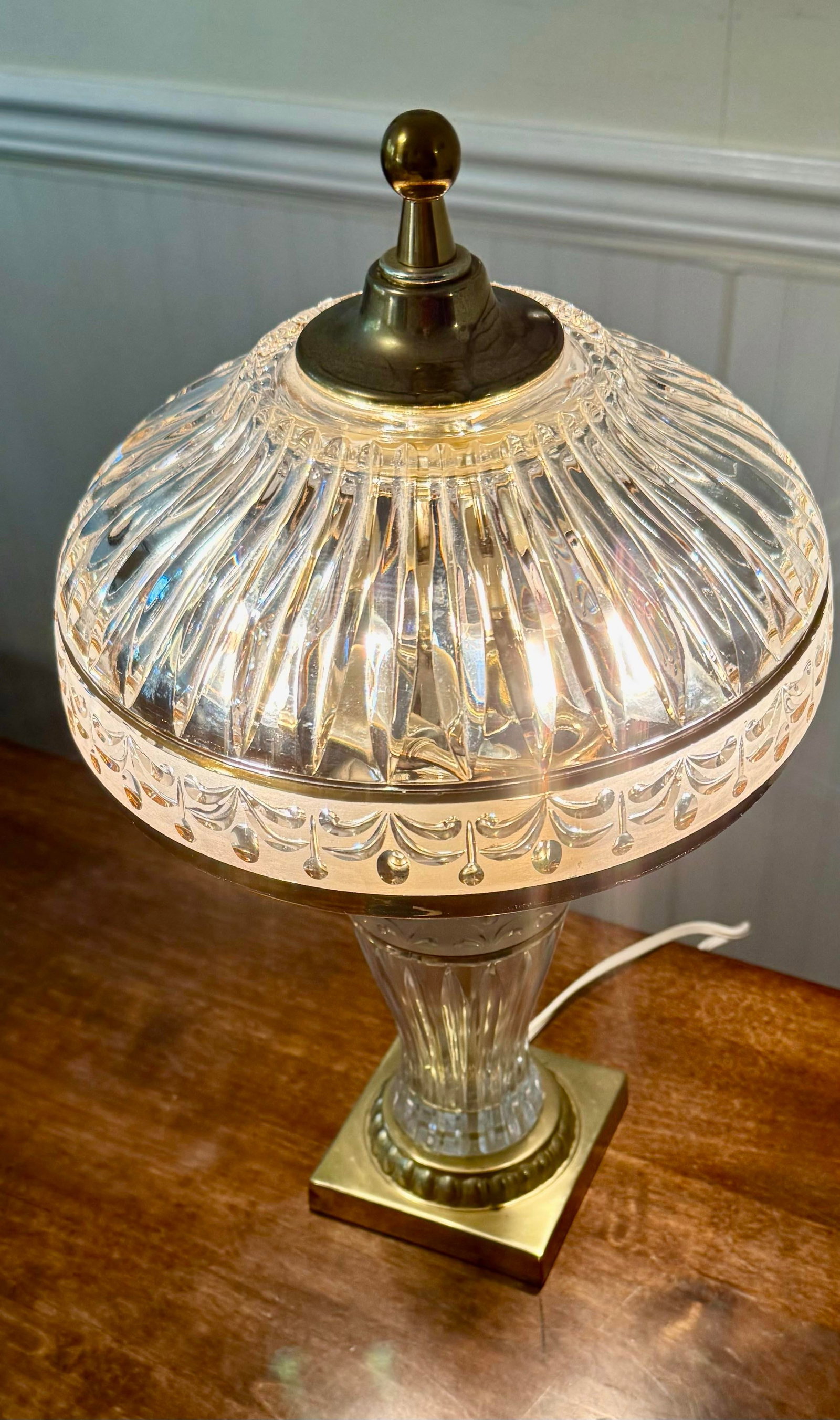 Crystal Hollywood Regency Boudoir Lamp - 7
