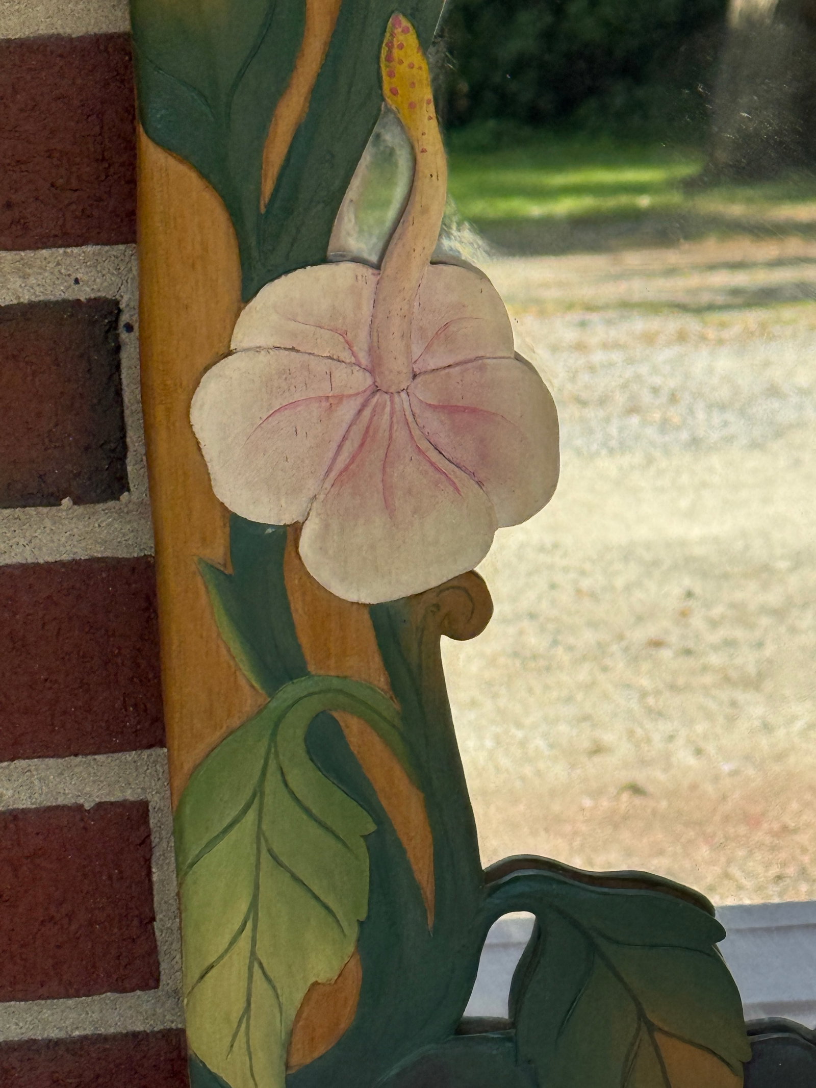 1980s Dorothy Draper Style Hand-Carved Tropical Flamingo Wall Mirror by Turtle and Crane - Palm Beac - 7