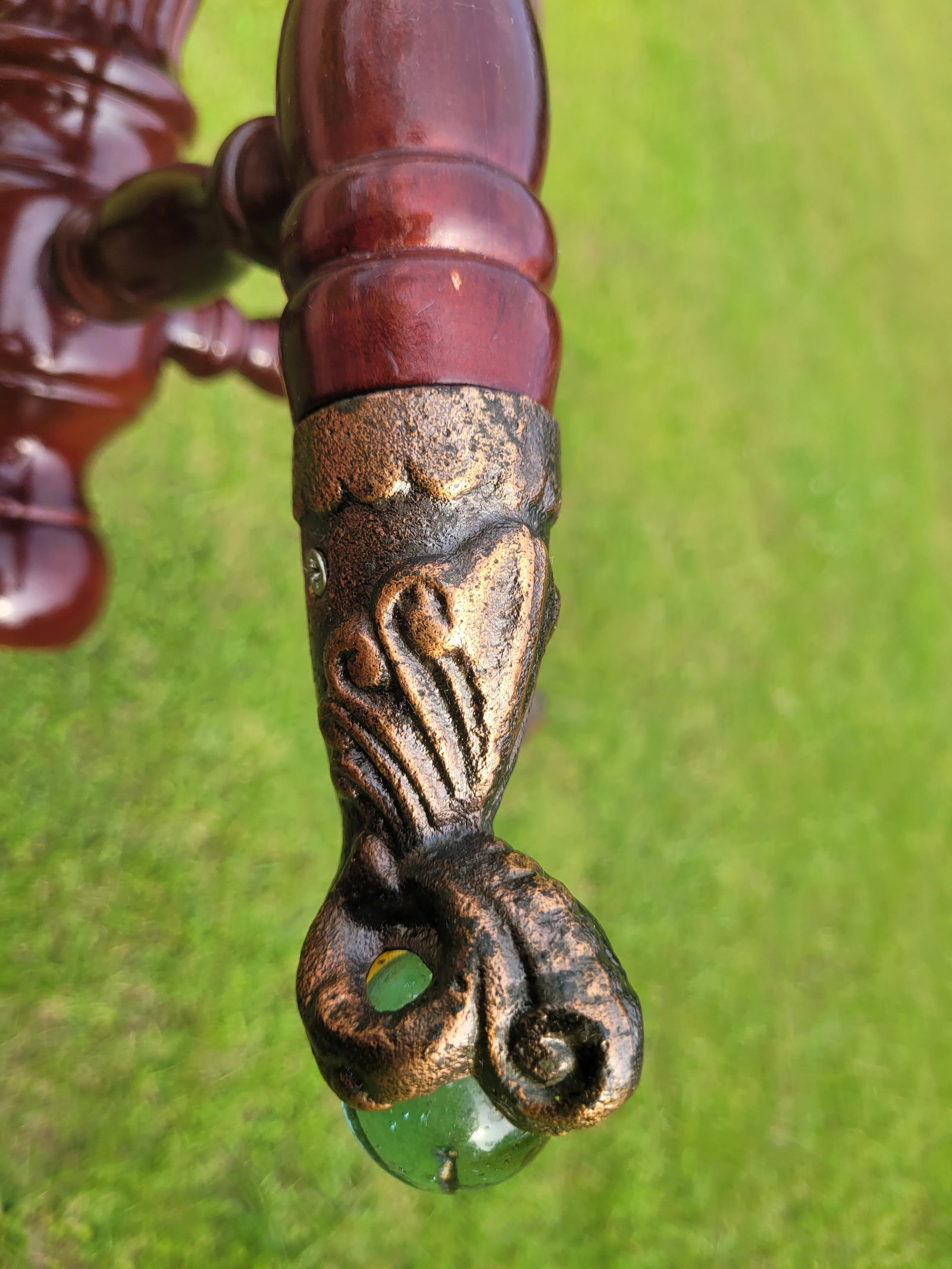 Late 19th Century Victorian Swivel Piano Stool With Glass Ball and Claw Feet - 2