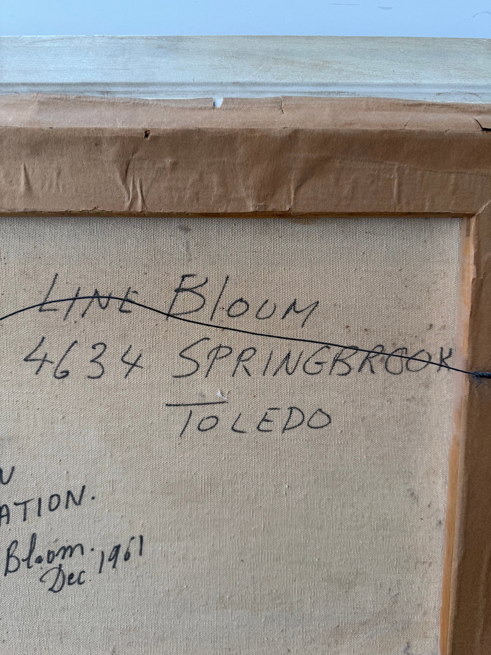 1961 Line Bloom Draper Impressionist Garden Oil Painting in Original Frame - 9