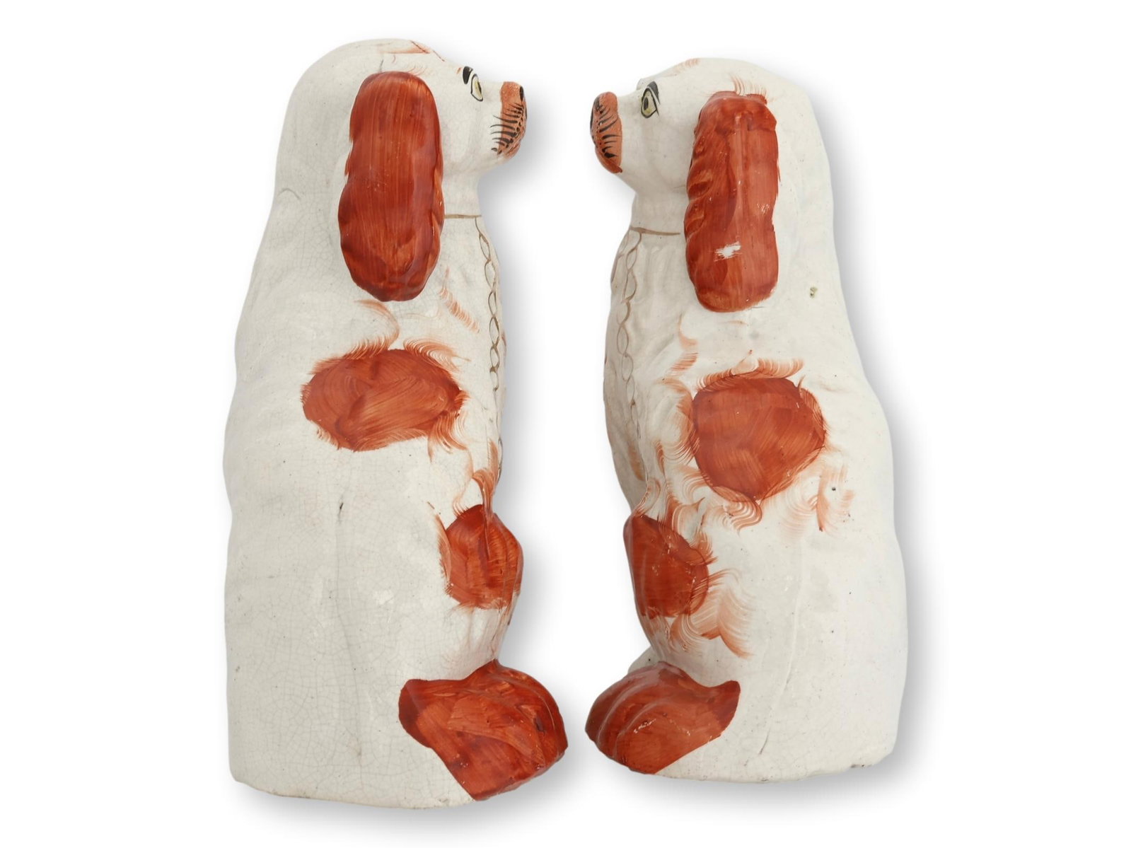 C.19th Staffordshire King Charles Dogs, a Pair - 2