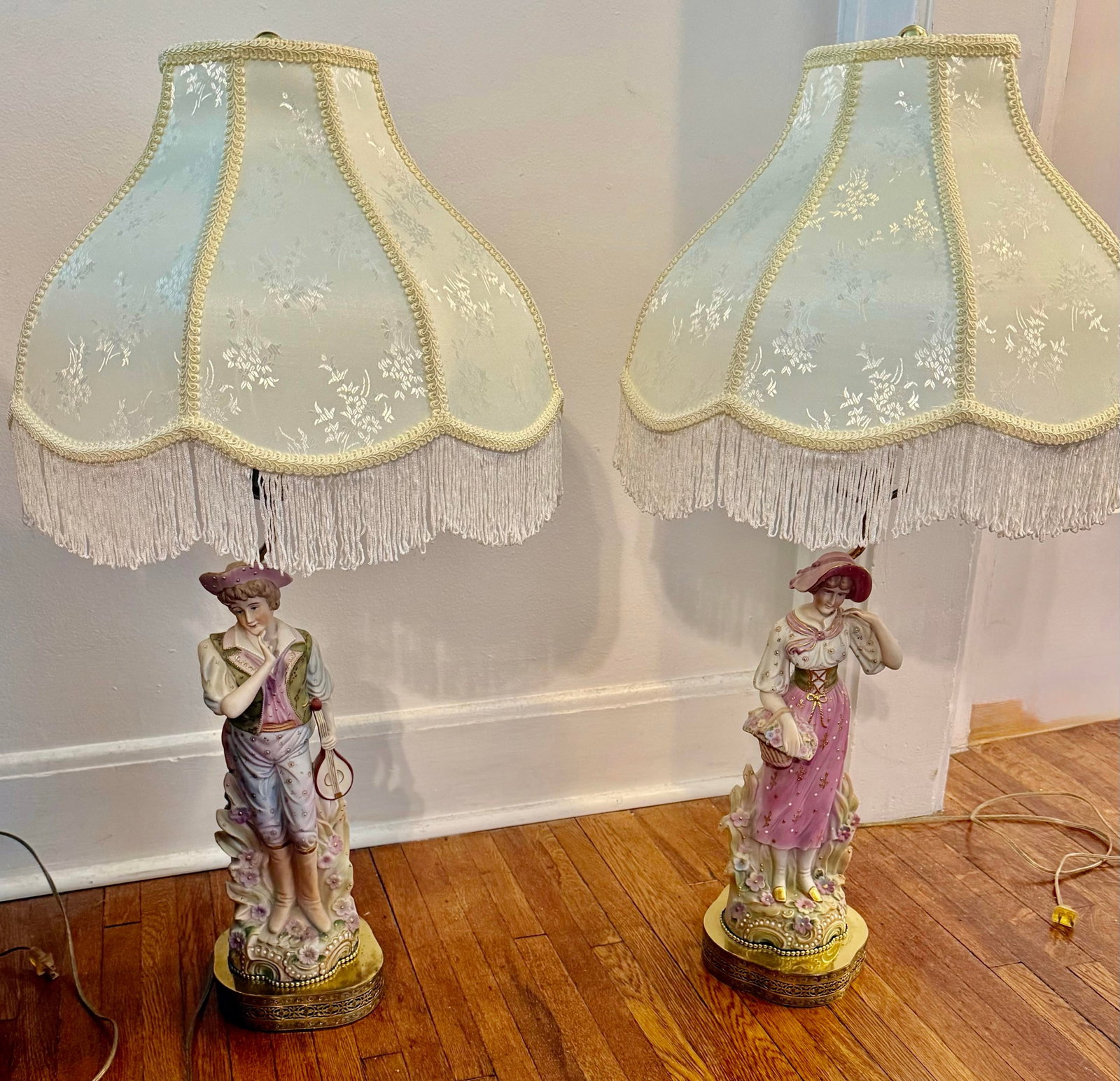 1940s s.g.k. China Pair of Large Lamps - 2