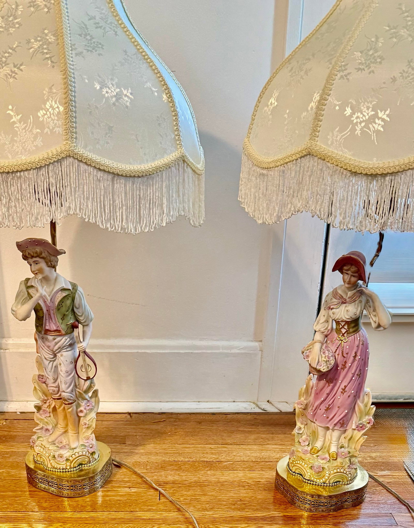 1940s s.g.k. China Pair of Large Lamps - 4