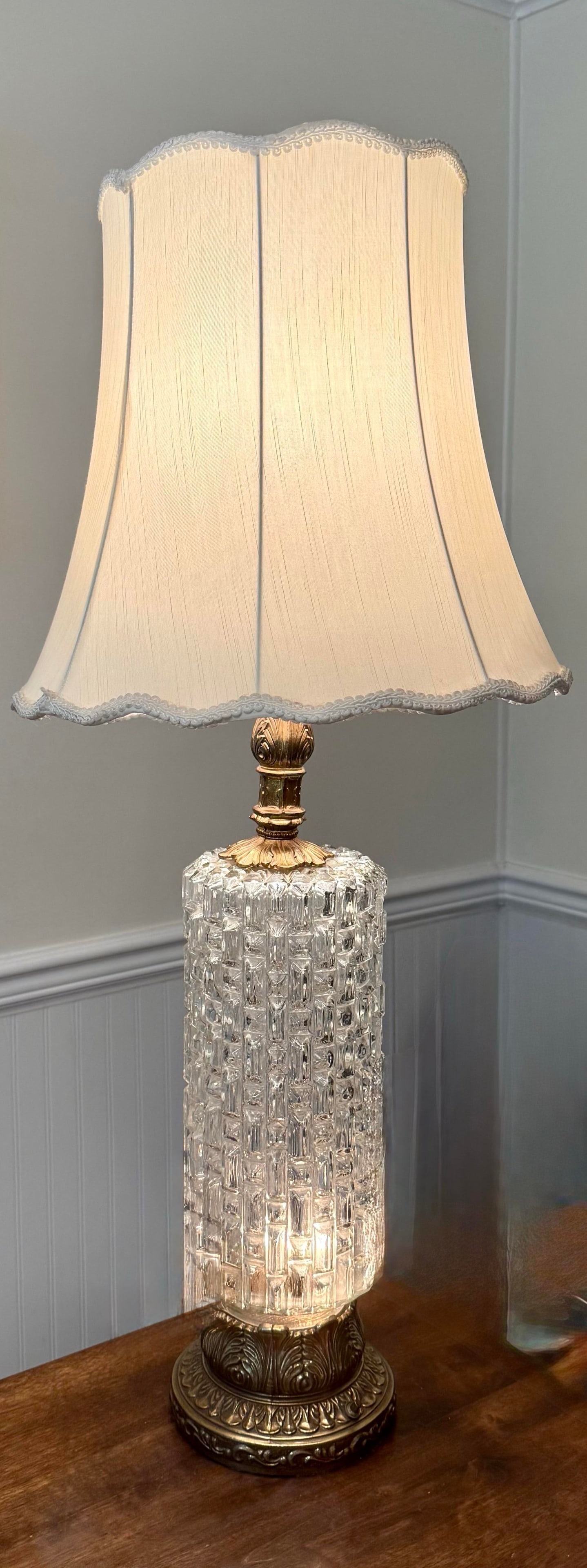 Murano Glass Lamp With Brass Base - 2