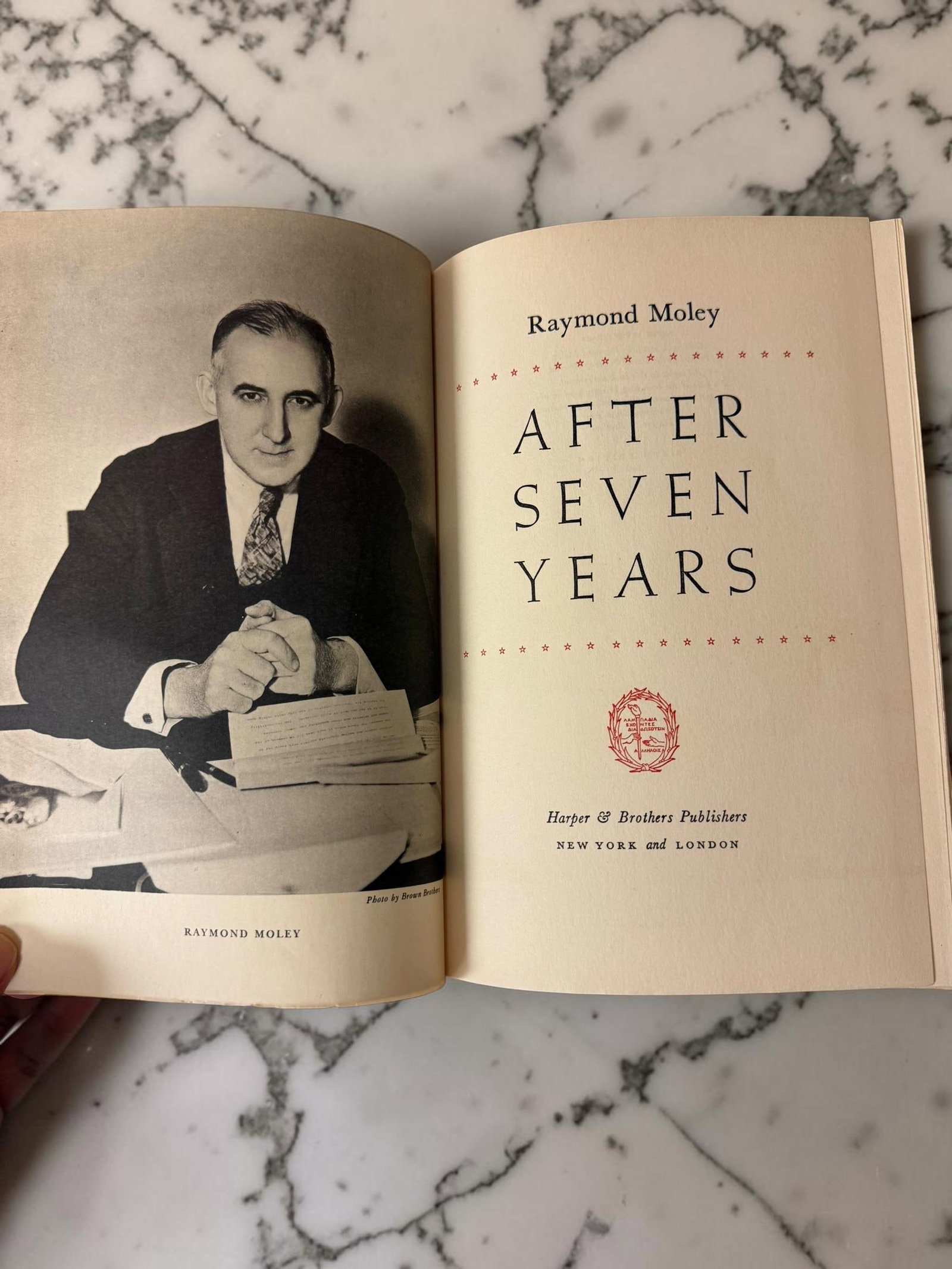 1939 Author Signed and Dated Hardcover Book Raymond Moley After Seven Years - 6
