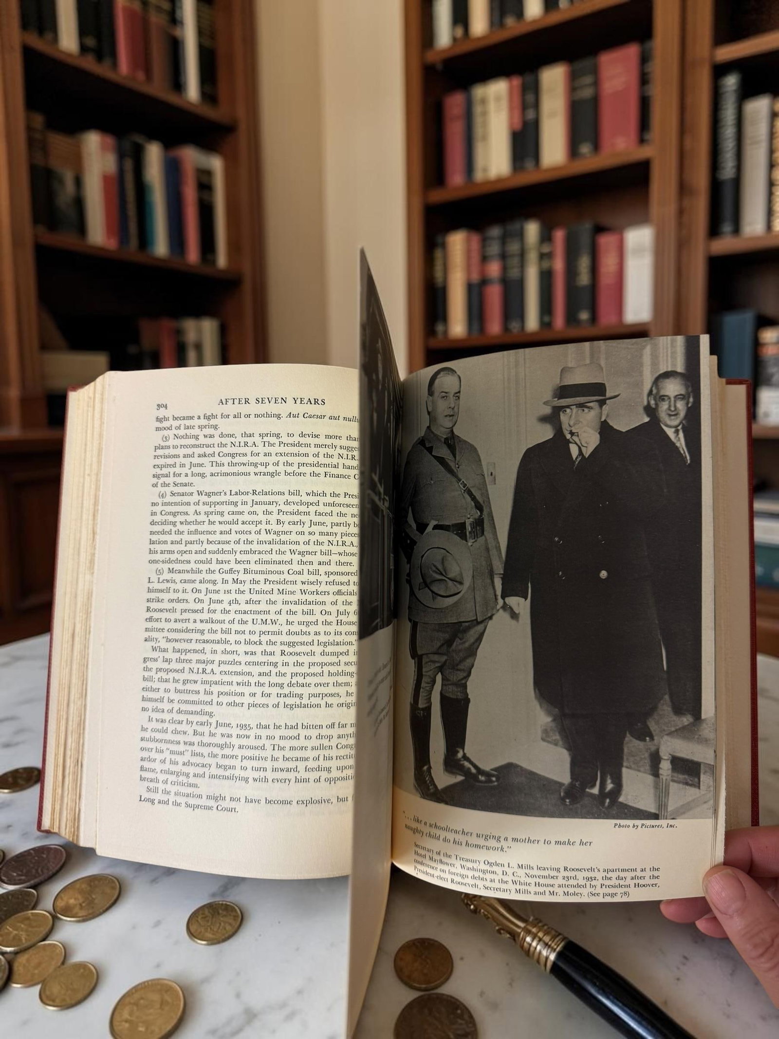 1939 Author Signed and Dated Hardcover Book Raymond Moley After Seven Years - 9