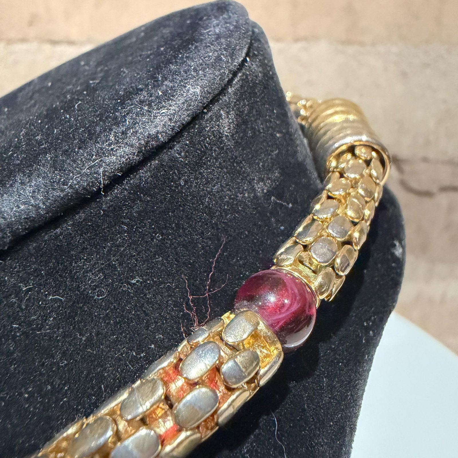 Vintage Gold-Tone Choker Necklace and Matching Bracelet Rau Klikit - 7