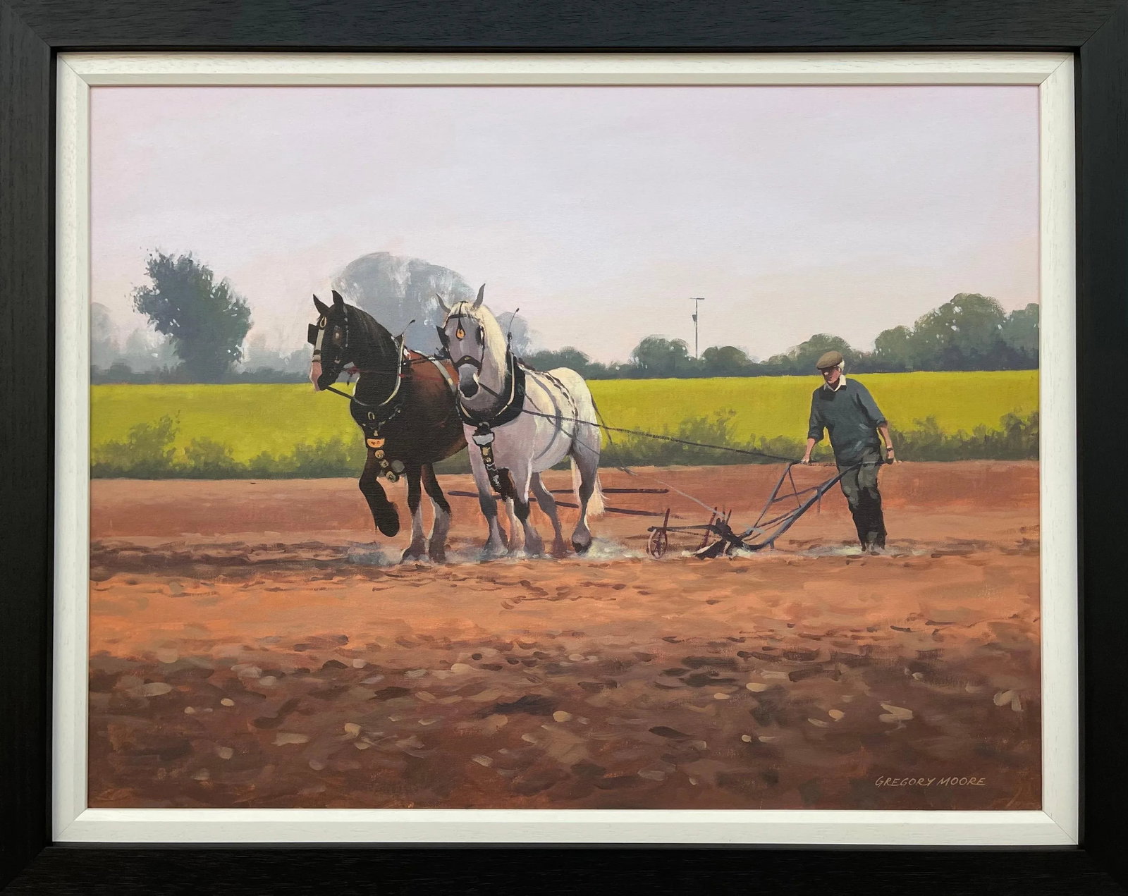 Gregory Moore, Horses with Farmer & Plough in Ireland Countryside by Contemporary Irish Artist, 2000 - 8