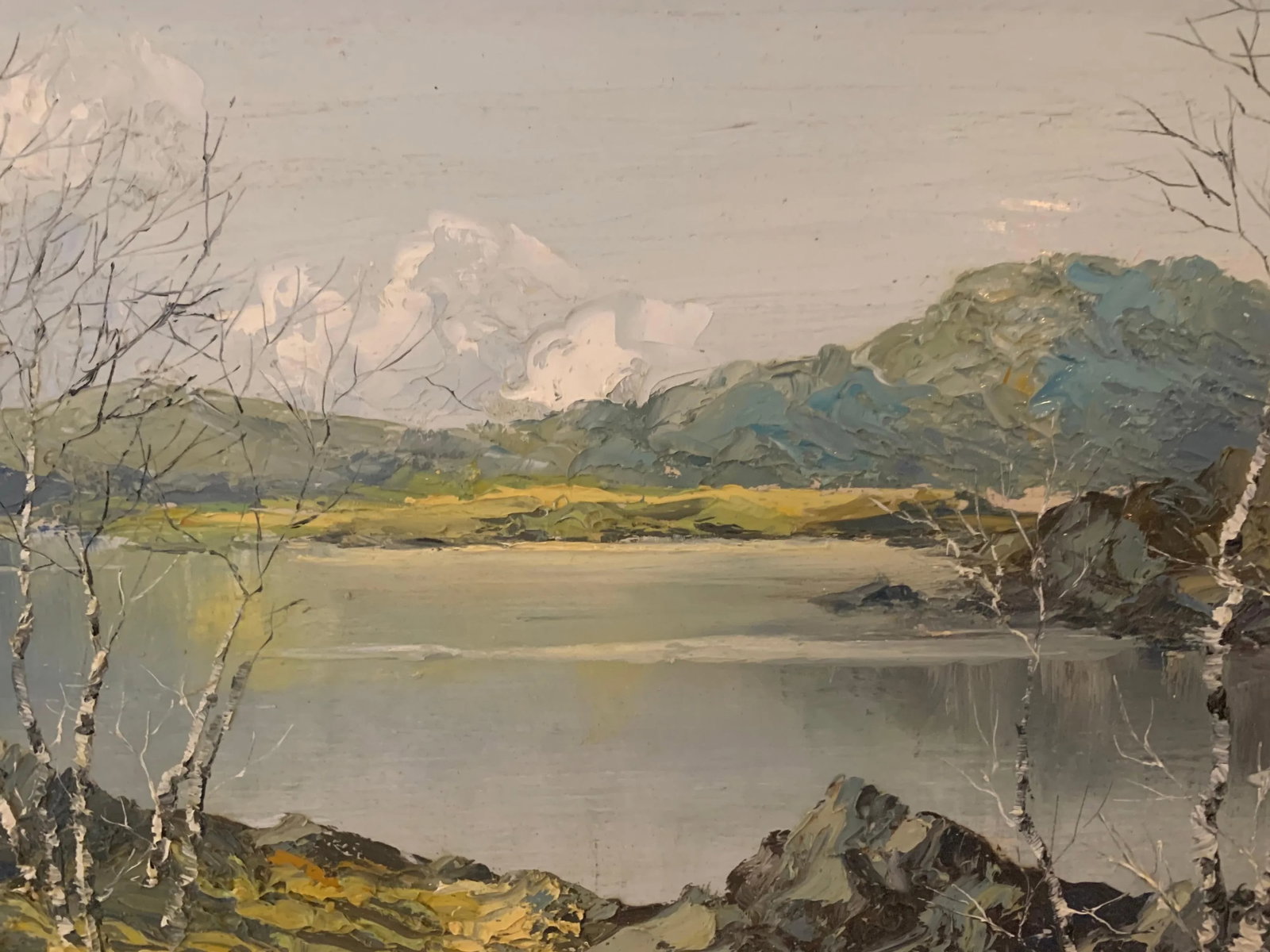 Vintage Oil Painting of Snowdon Mountains & Lakes in Wales by Modern British Artist, 1975 Circa - 12