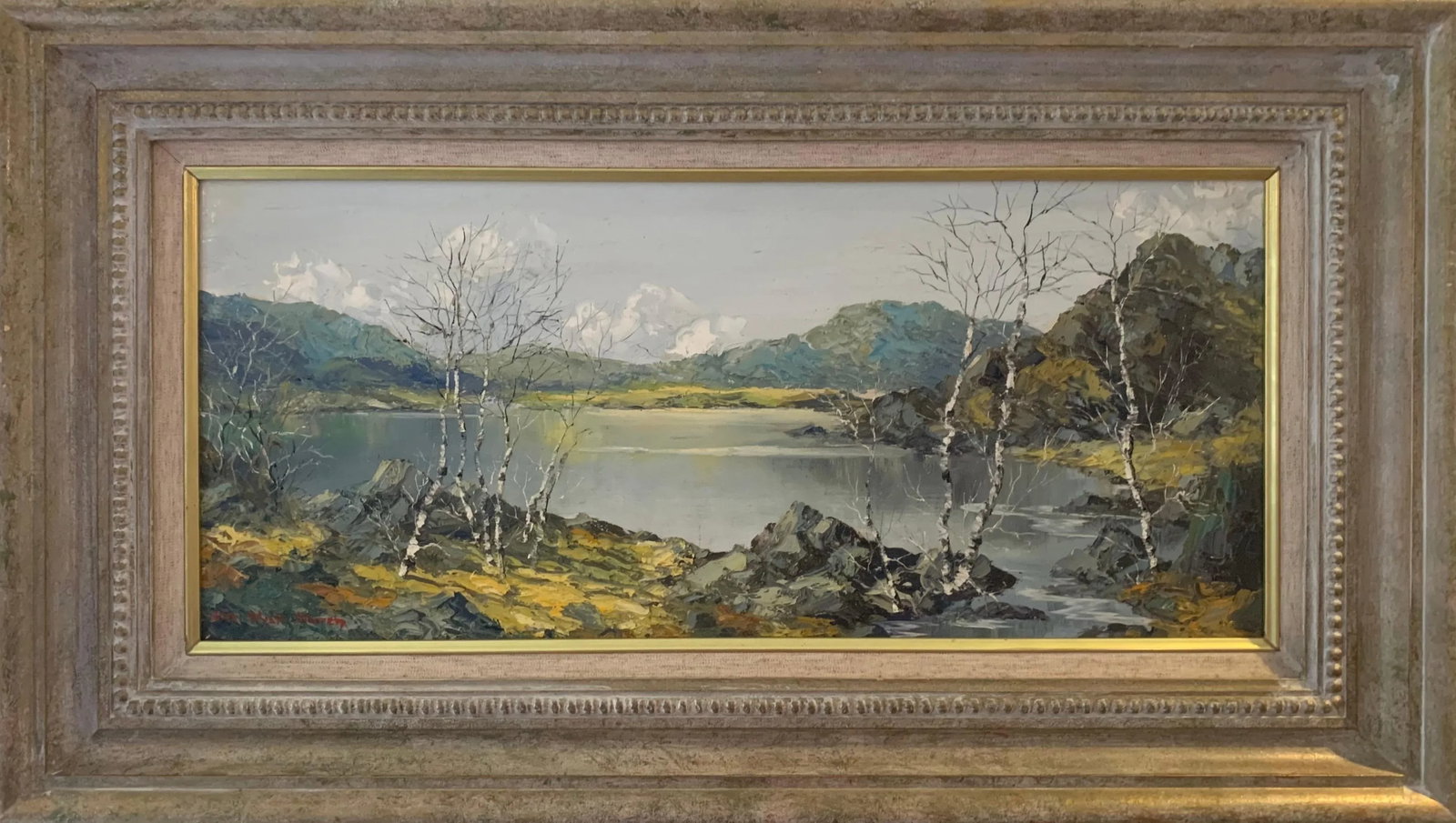 Vintage Oil Painting of Snowdon Mountains & Lakes in Wales by Modern British Artist, 1975 Circa - 13