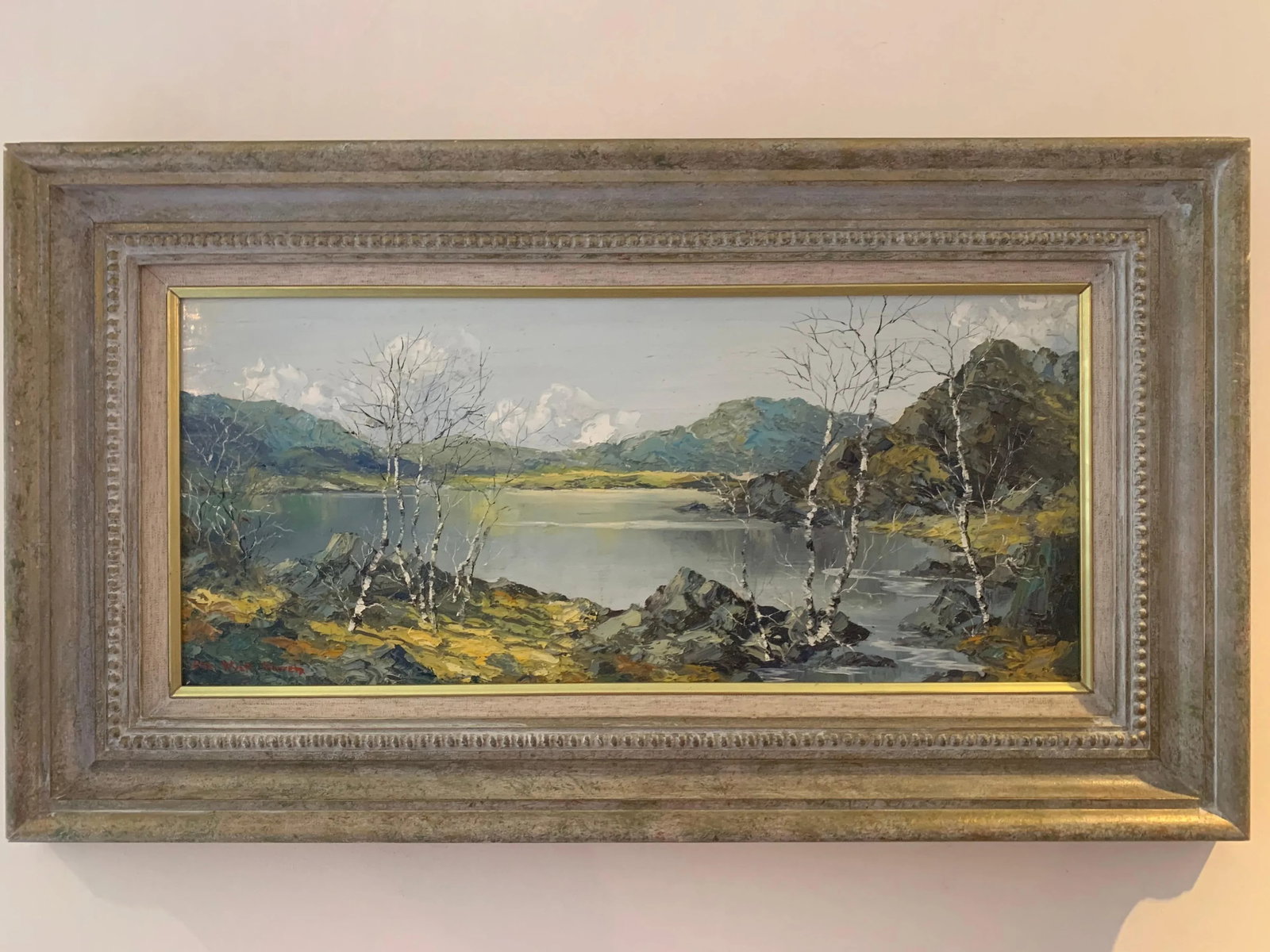 Vintage Oil Painting of Snowdon Mountains & Lakes in Wales by Modern British Artist, 1975 Circa - 6