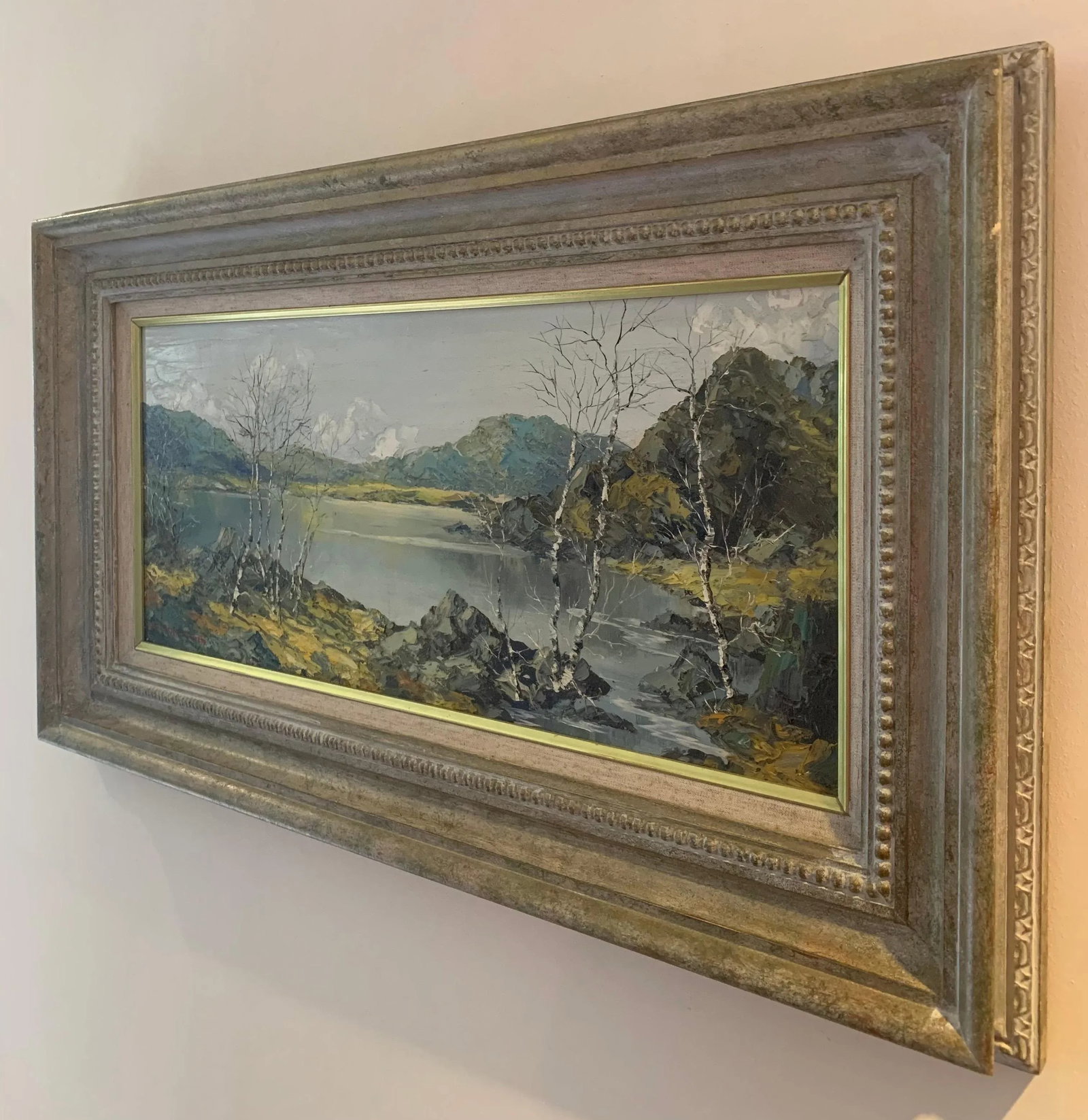 Vintage Oil Painting of Snowdon Mountains & Lakes in Wales by Modern British Artist, 1975 Circa - 7