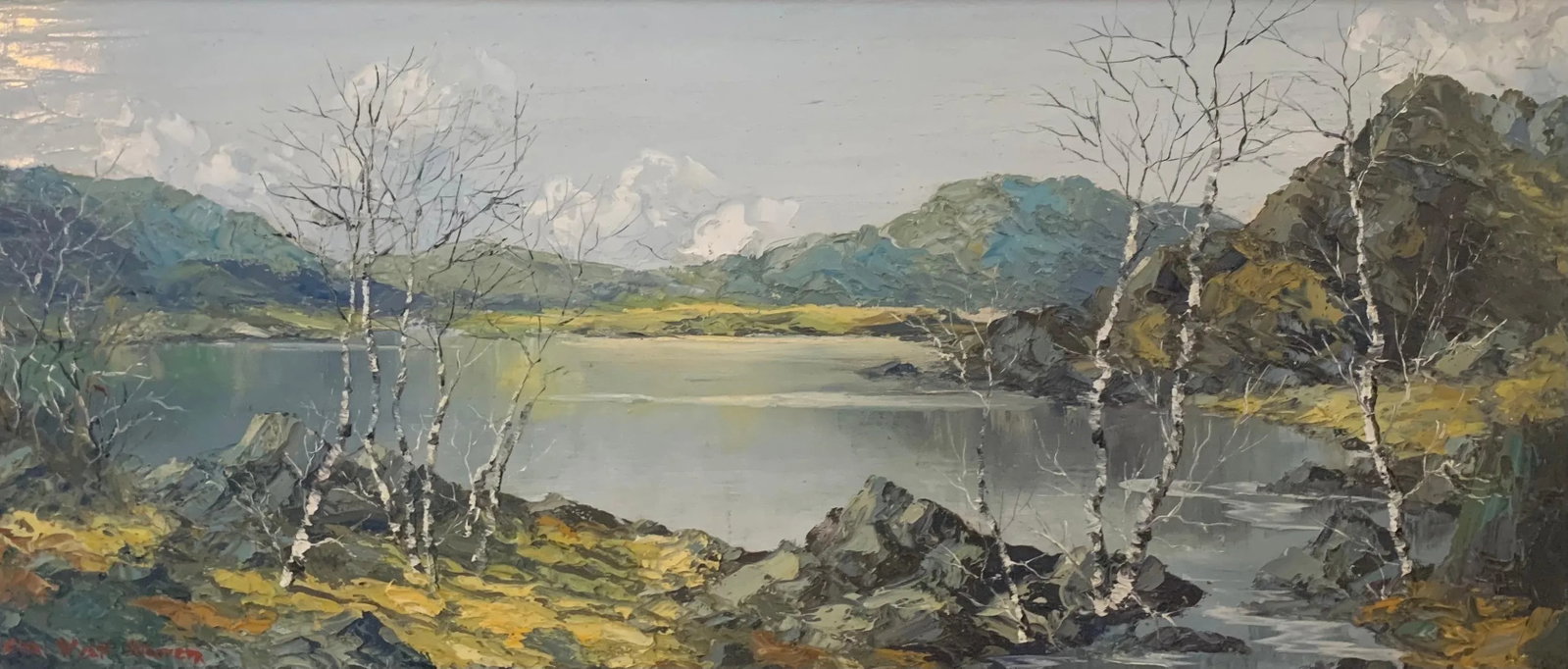 Vintage Oil Painting of Snowdon Mountains & Lakes in Wales by Modern British Artist, 1975 Circa - 8