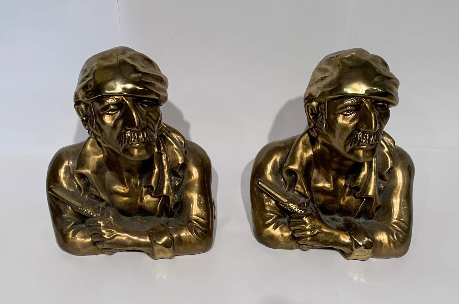 1950s Spanish Men Brass Statues - a Pair - 2
