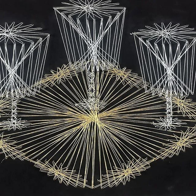 Mid Century Handcrafted Modern String Art - 4