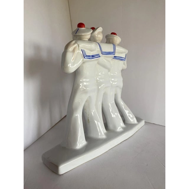 1930s Edouard Cazeaux French Art Deco Sailors on Leave Earthenware Ceramic Sculpture - 7
