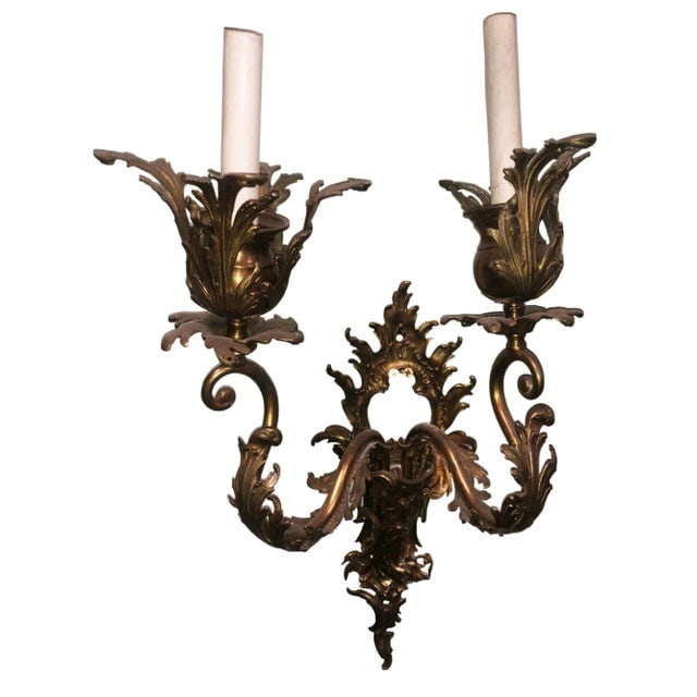 1950s Italian Baroque Candelabra Style Wall Sconce, Pair - 2