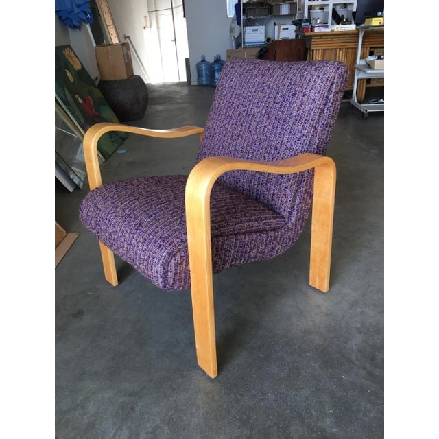 Thonet Bentwood Armchair With Purple Seat - 4