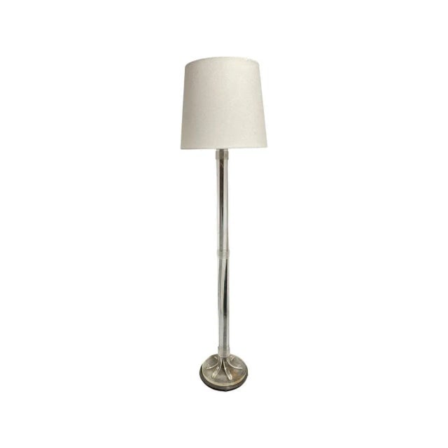 1960s Hollywood Regency Lucite and Chrome Floor Lamp - 2